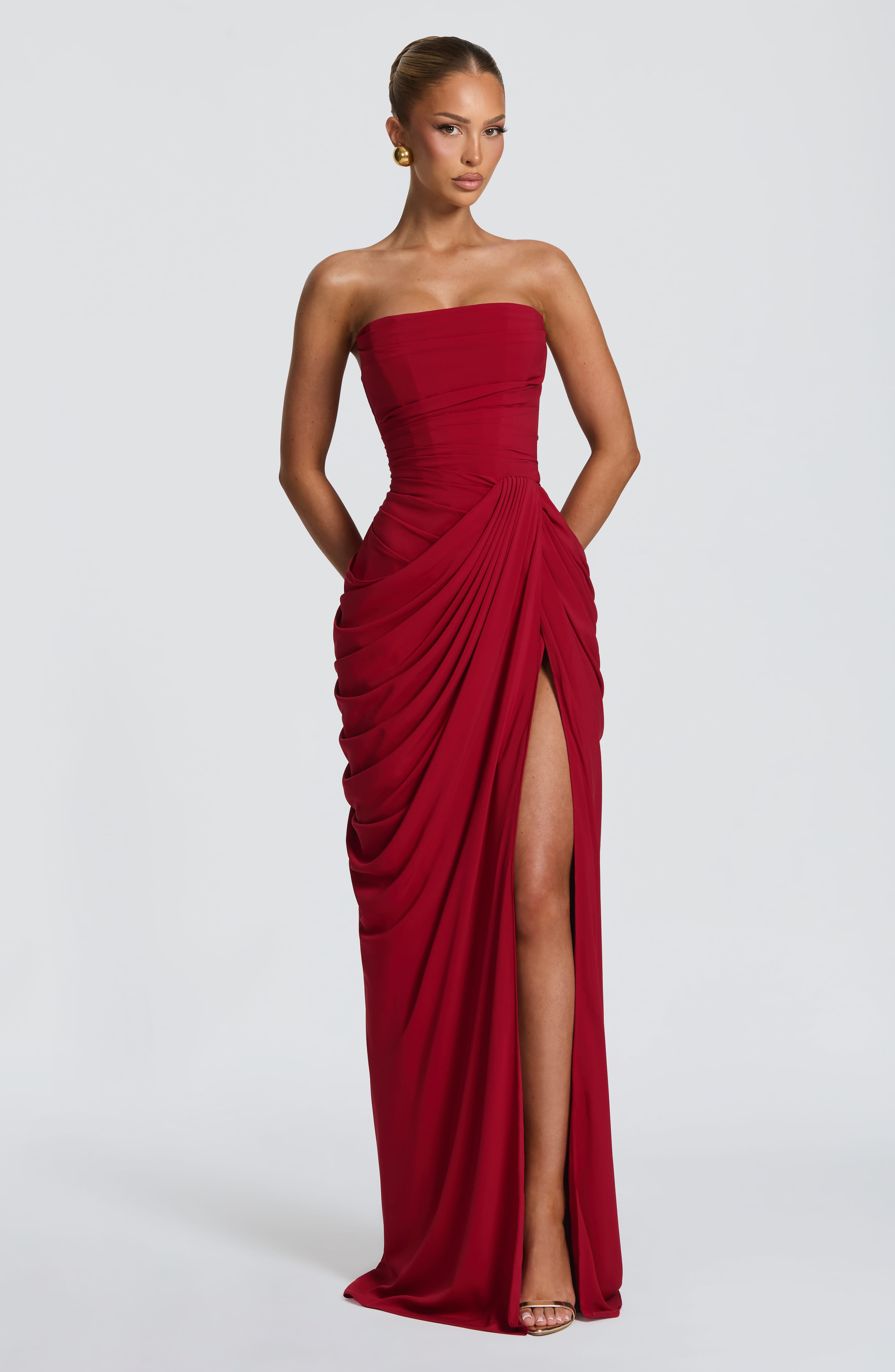 minilena Cyra Maxi Dress Deep Red
