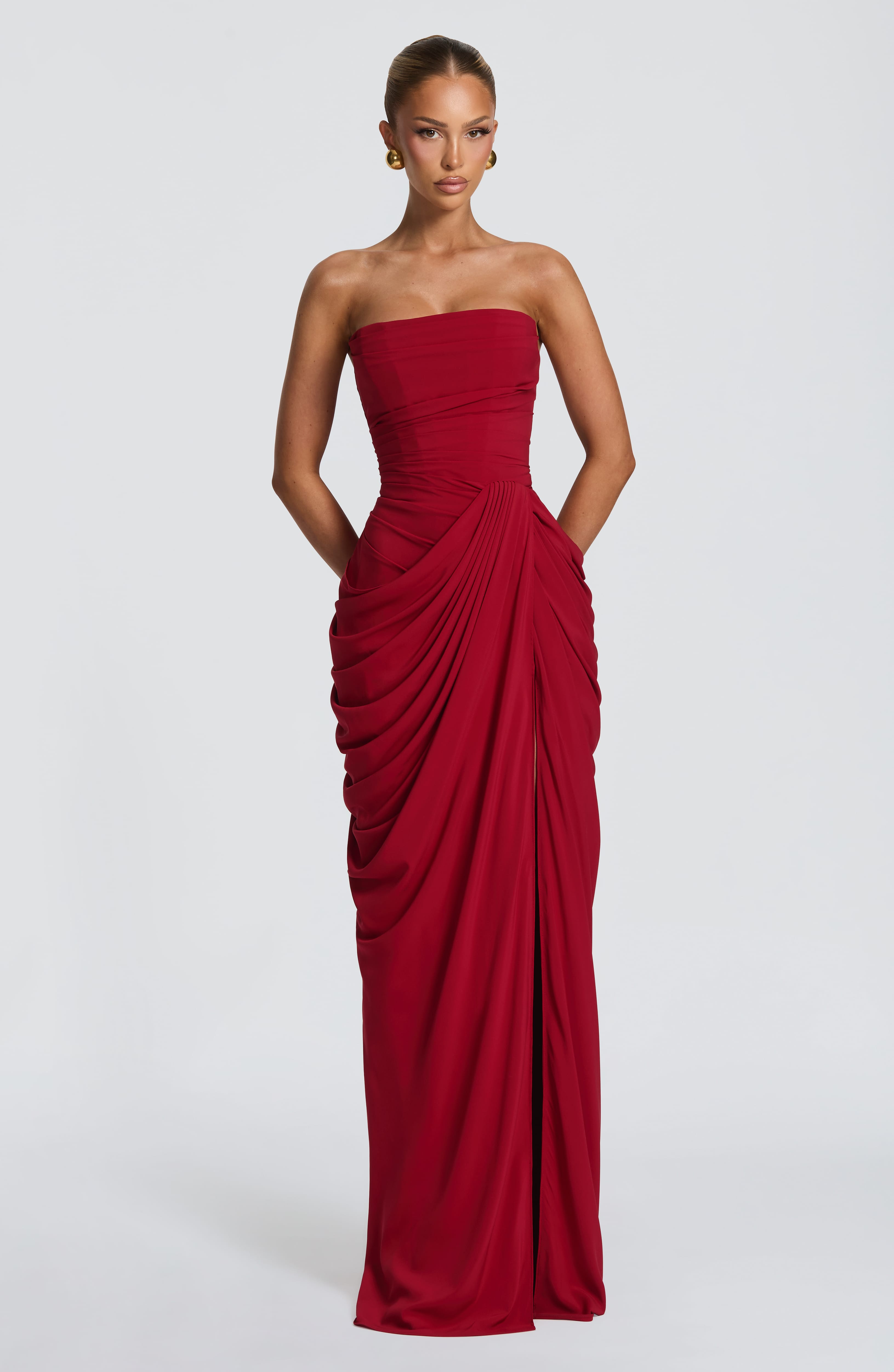 minilena Cyra Maxi Dress Deep Red