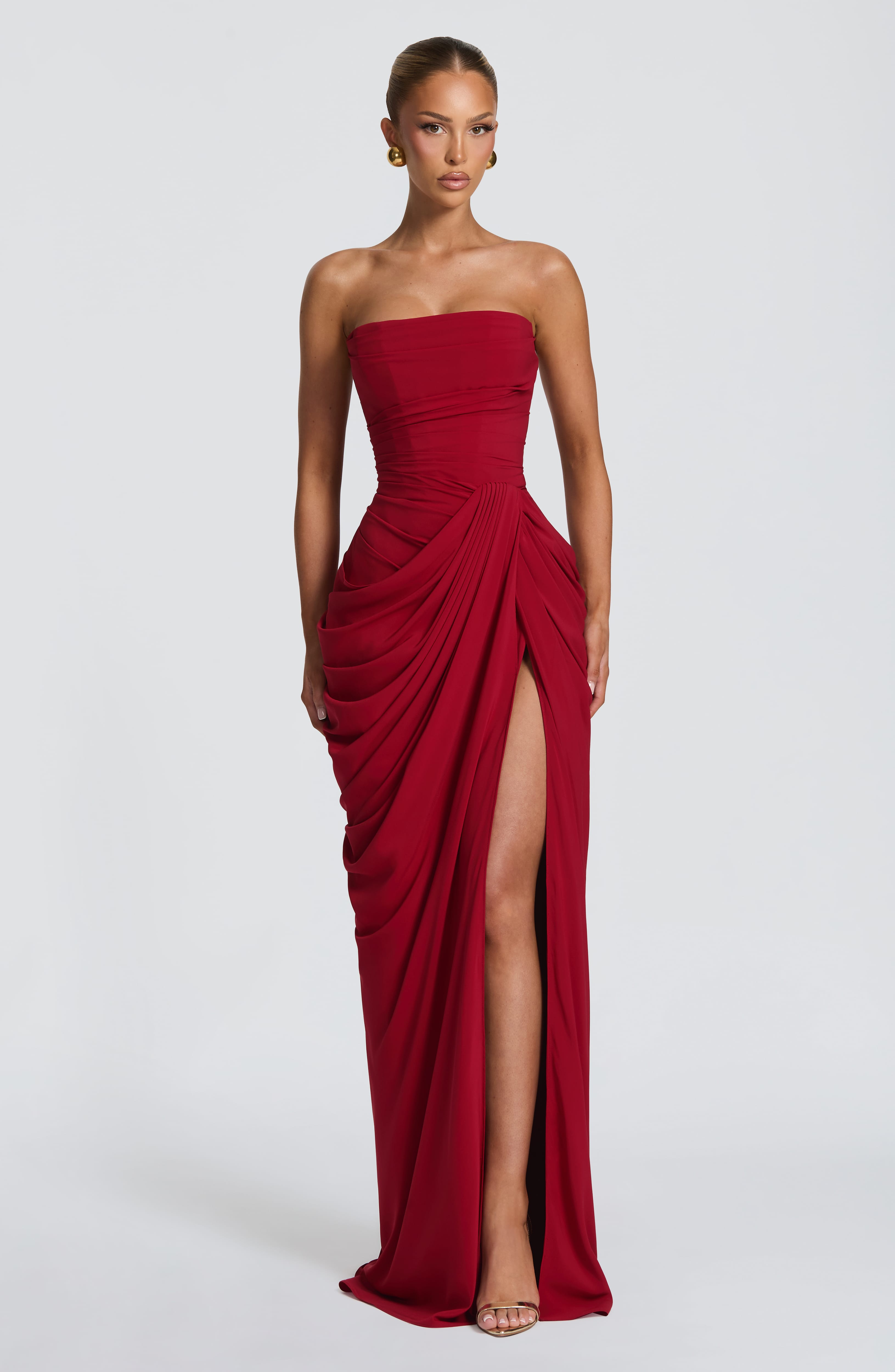 minilena Cyra Maxi Dress Deep Red
