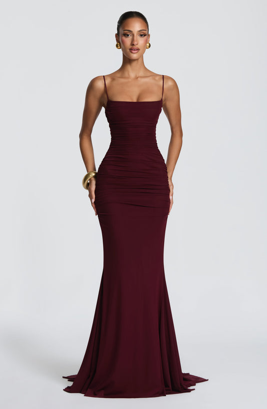 minilena Zaria Gown Cherry Lacquer