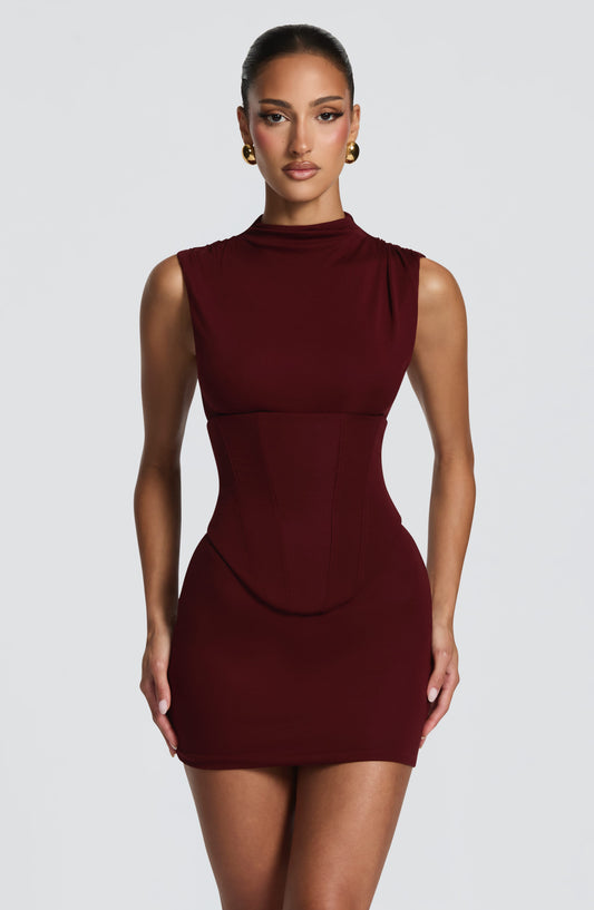 minilena Soline Mini Dress Cherry Lacquer