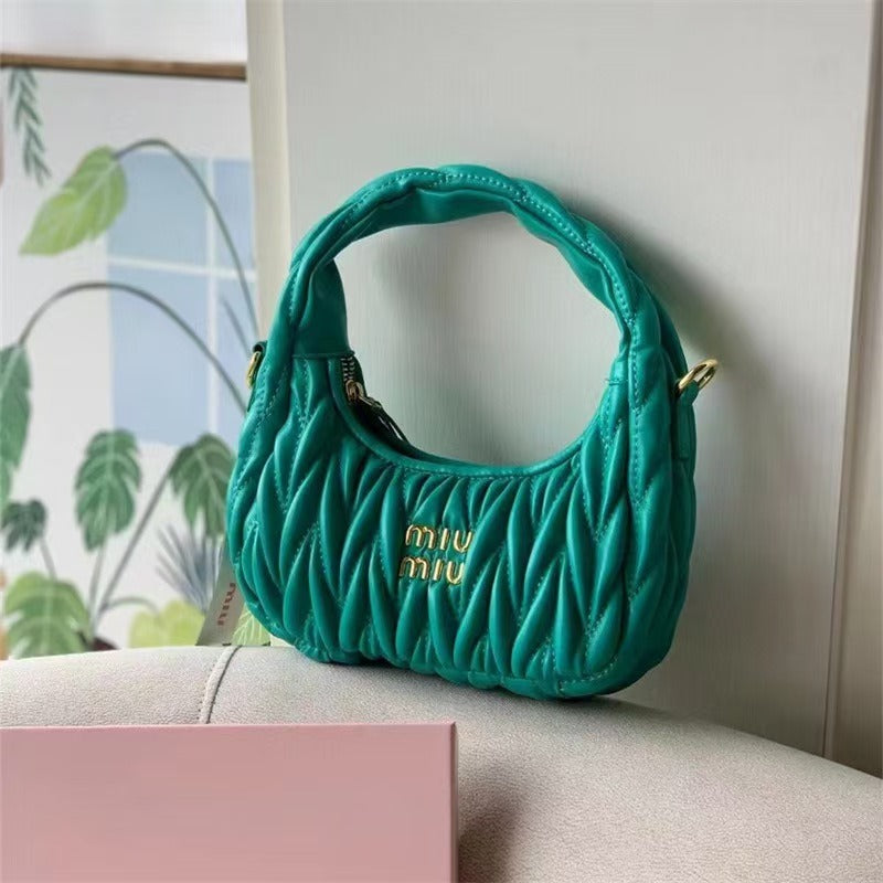 Wander Matelassé Nappa Leather Hobo Bag Small Size With Box