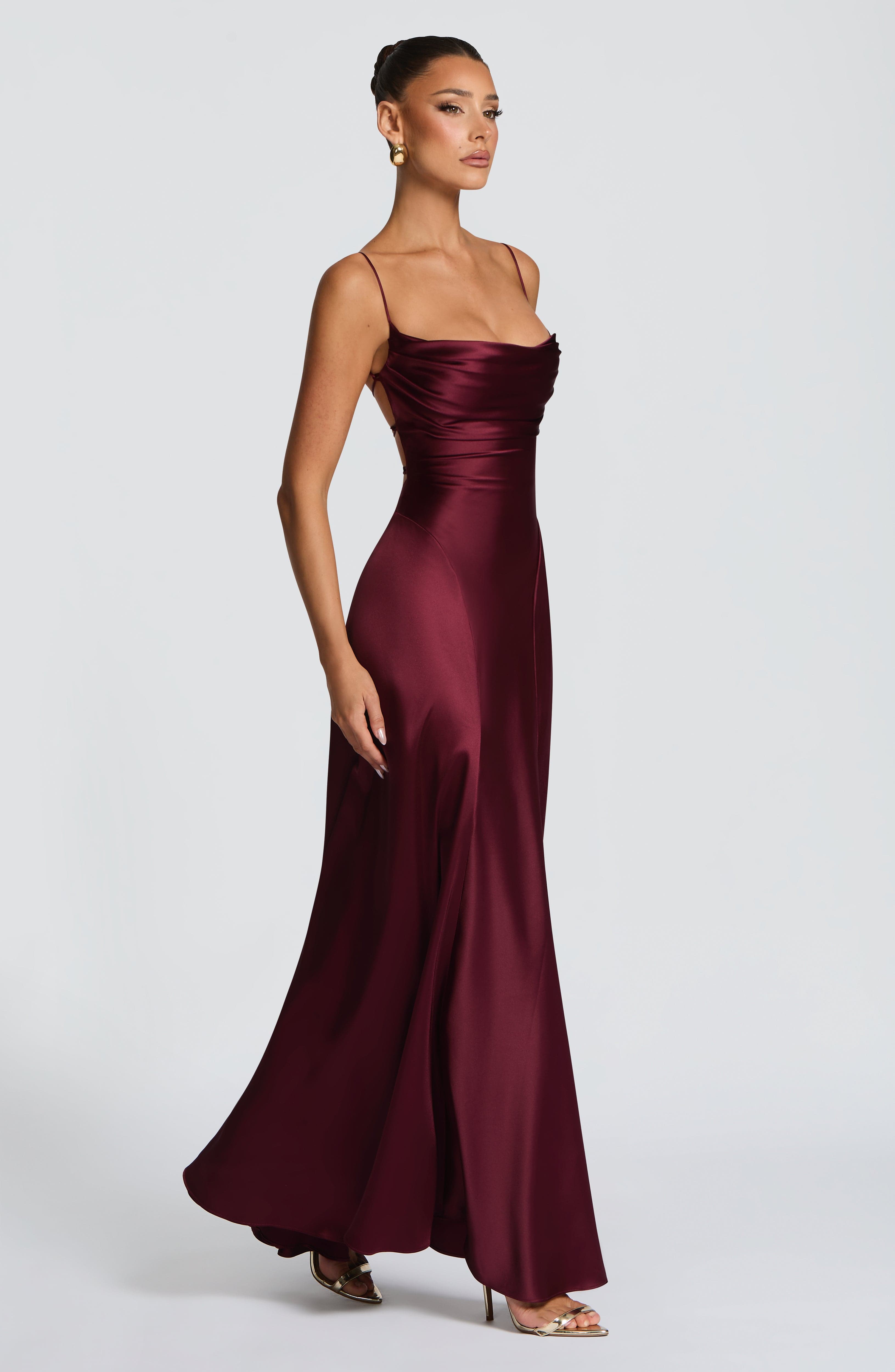 minilena Adelina Maxi Dress Cherry Lacquer
