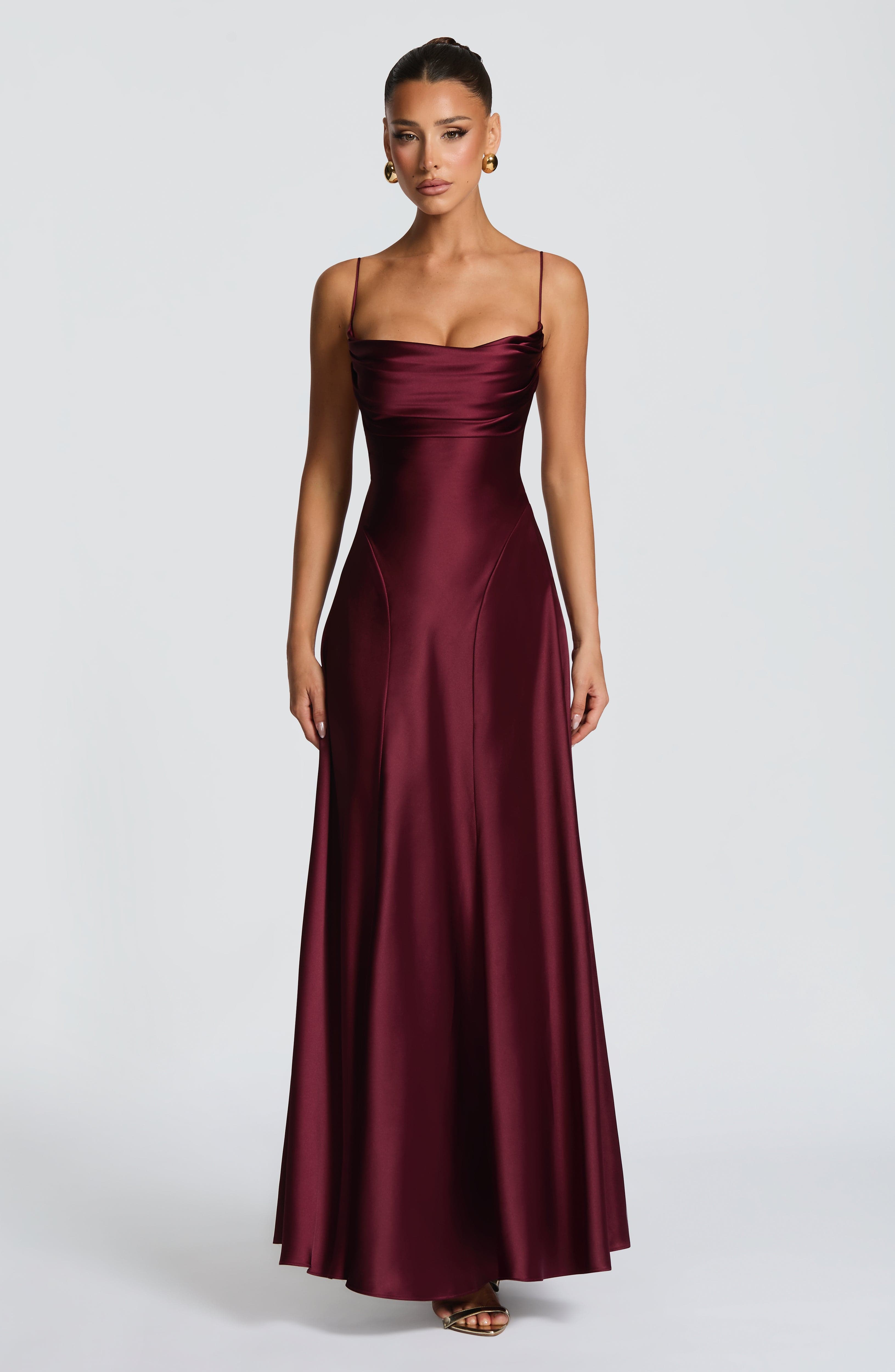 minilena Adelina Maxi Dress Cherry Lacquer
