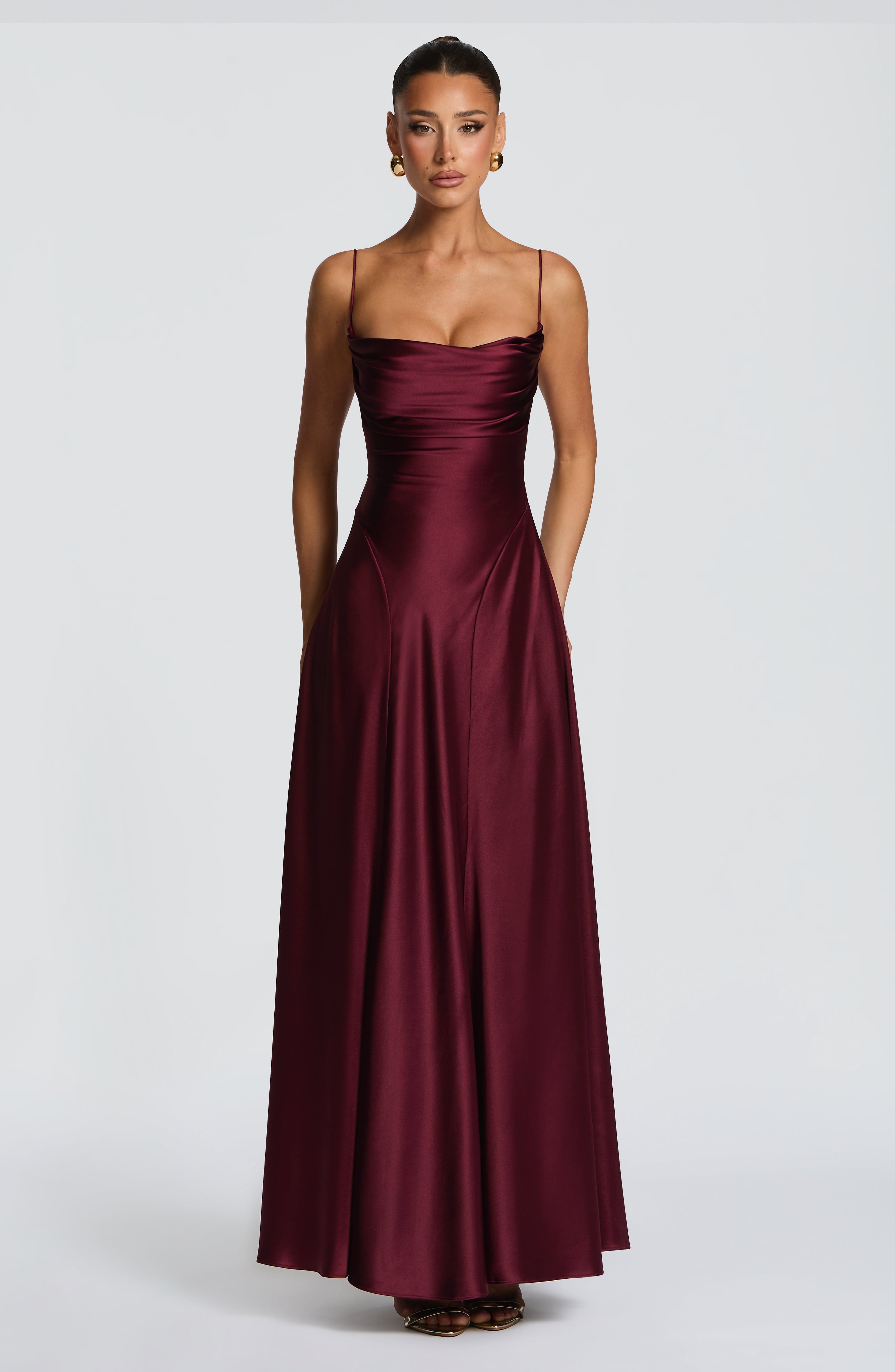 minilena Adelina Maxi Dress Cherry Lacquer