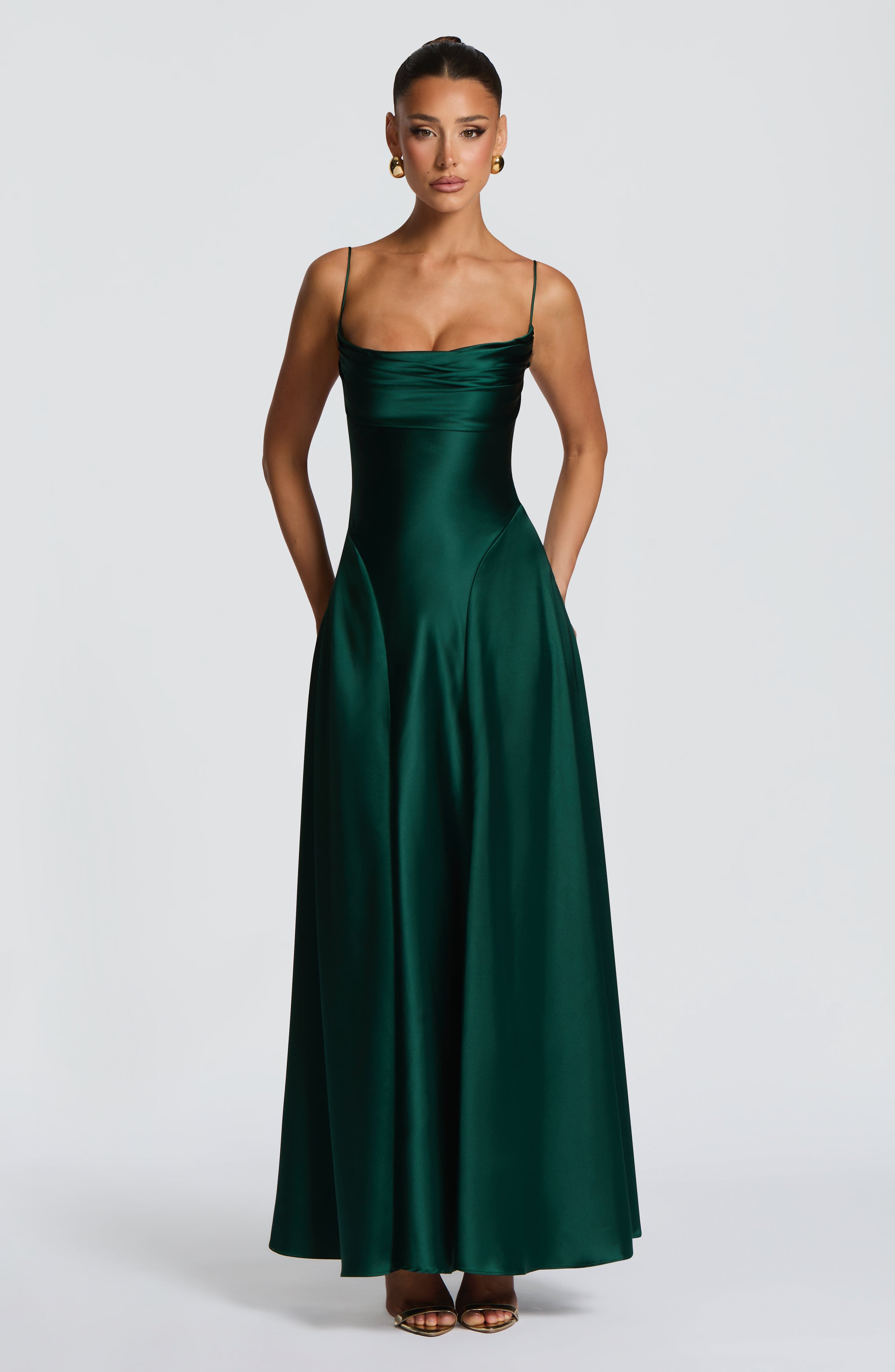 minilena Adelina Maxi Dress Emerald
