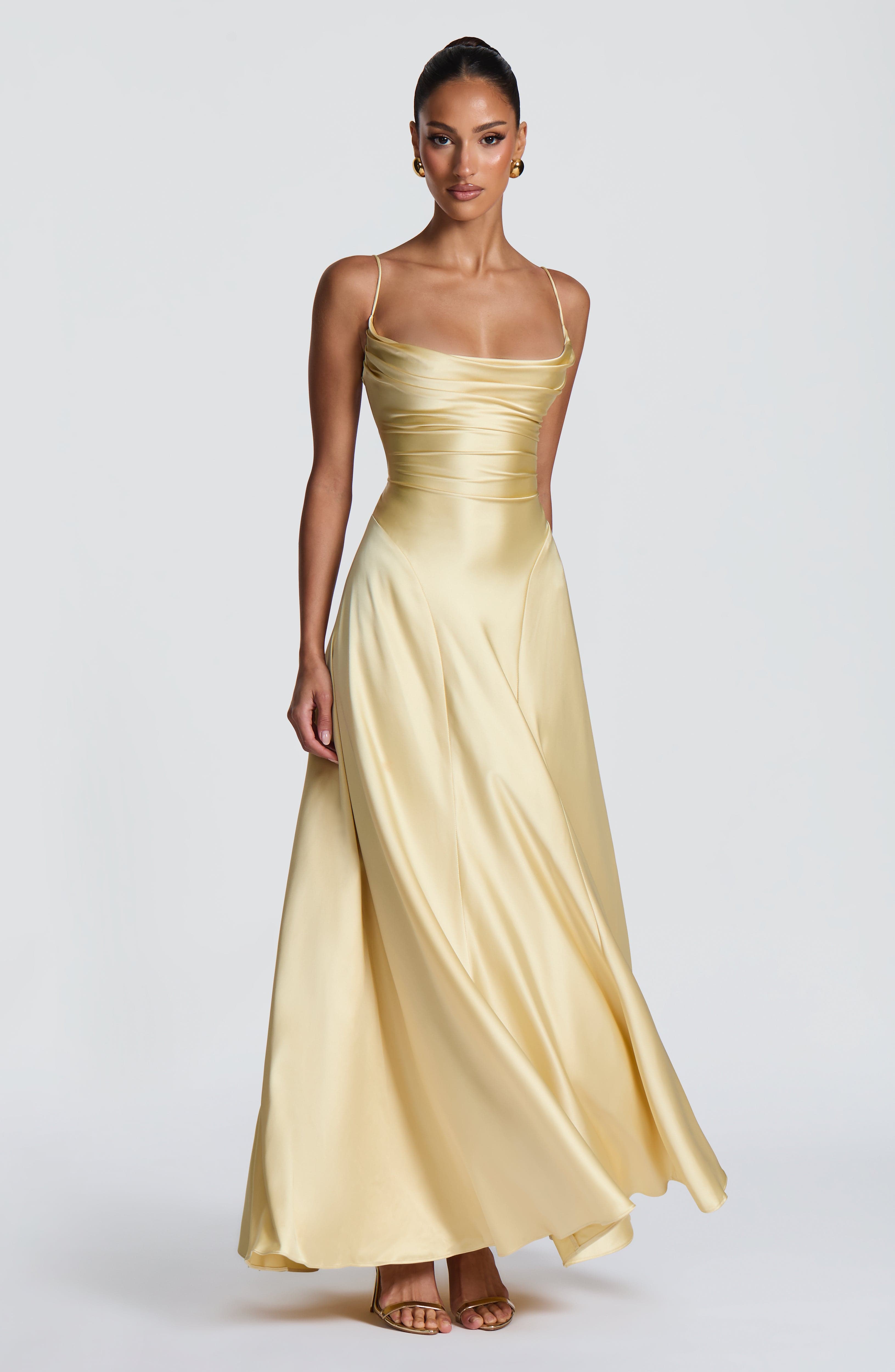 minilena Adelina Maxi Dress Lemon
