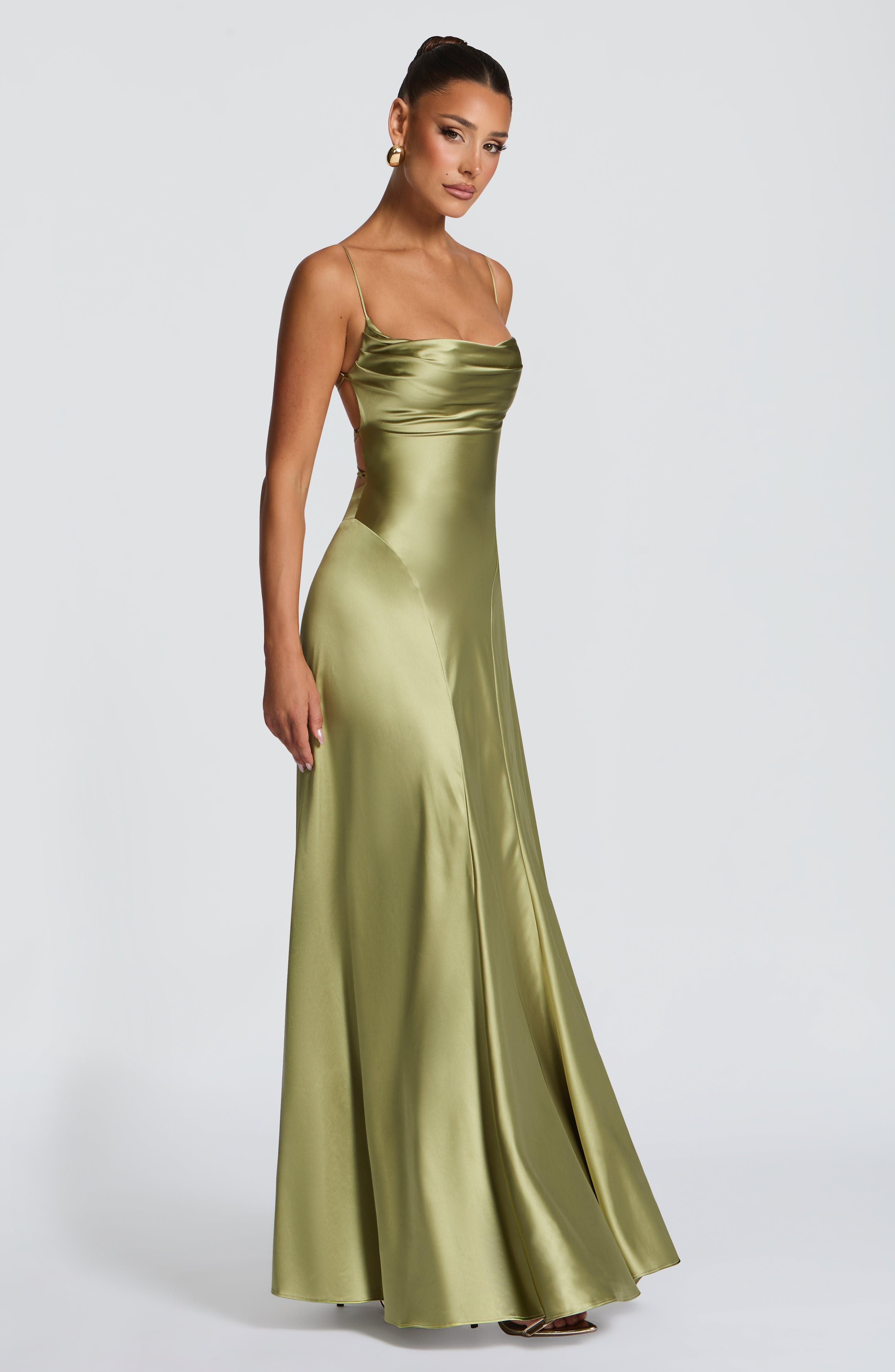 minilena Adelina Maxi Dress Light Olive
