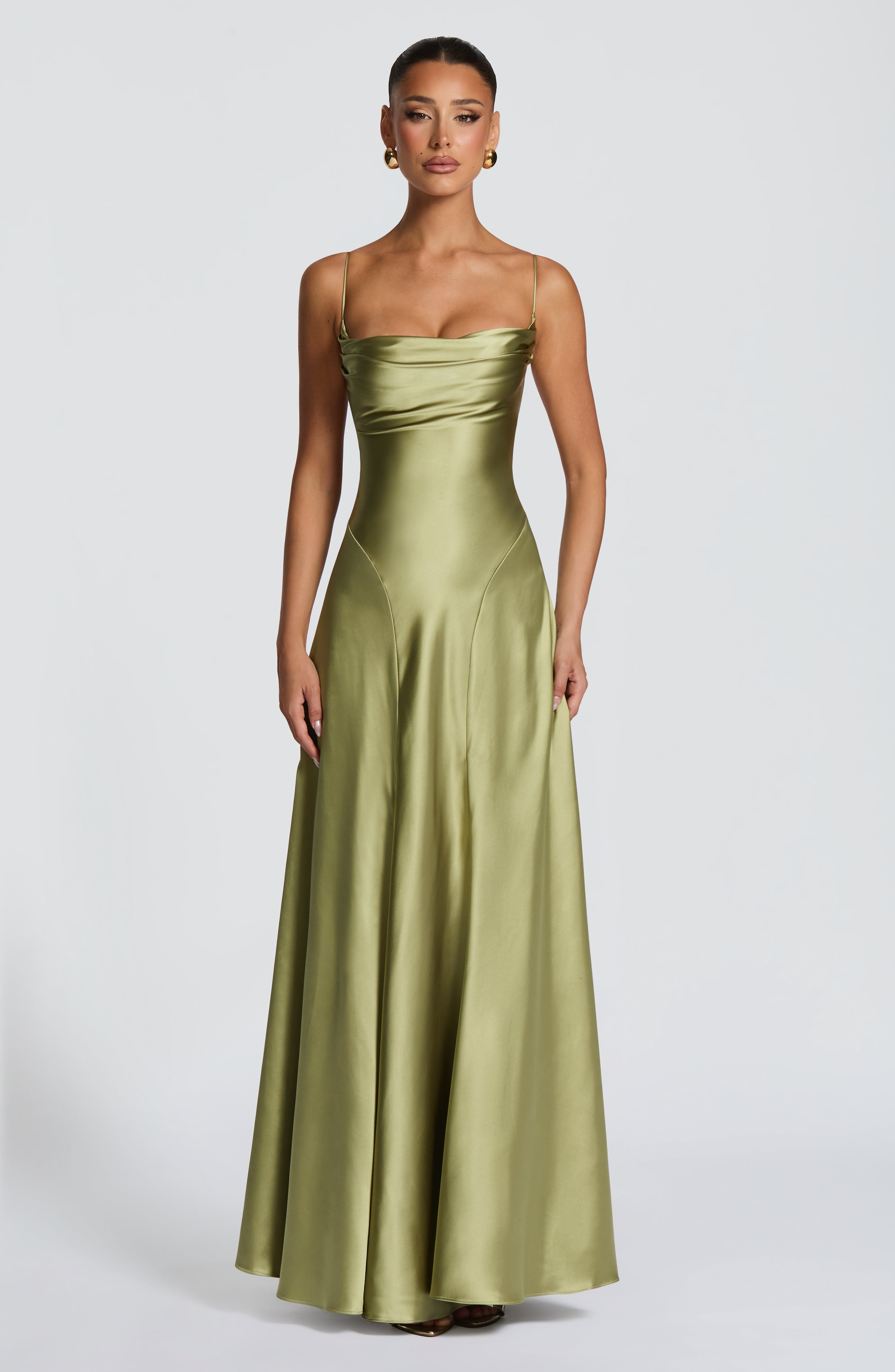 minilena Adelina Maxi Dress Light Olive