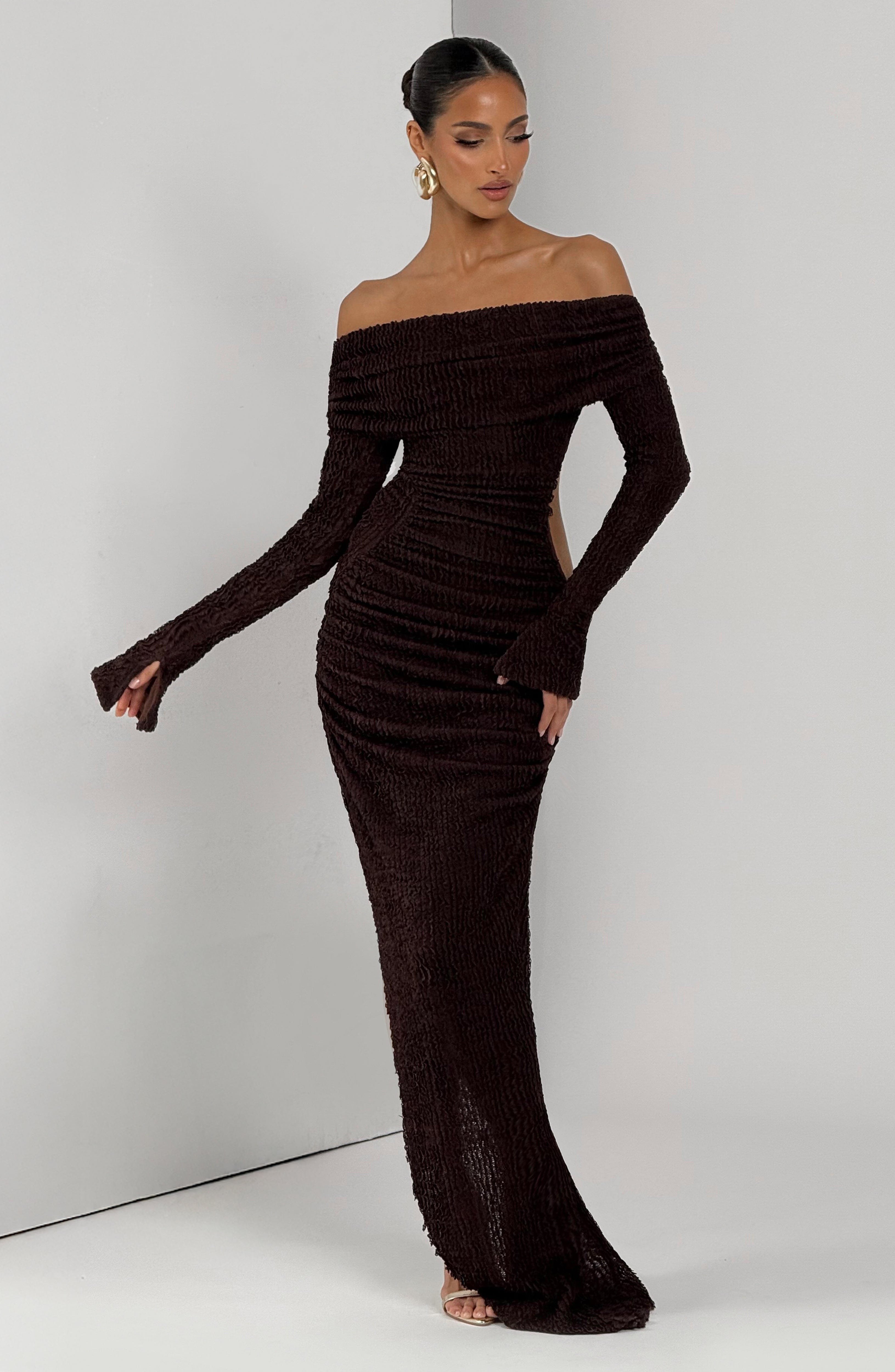 minilena Adelphia Midi Dress Plum Brown