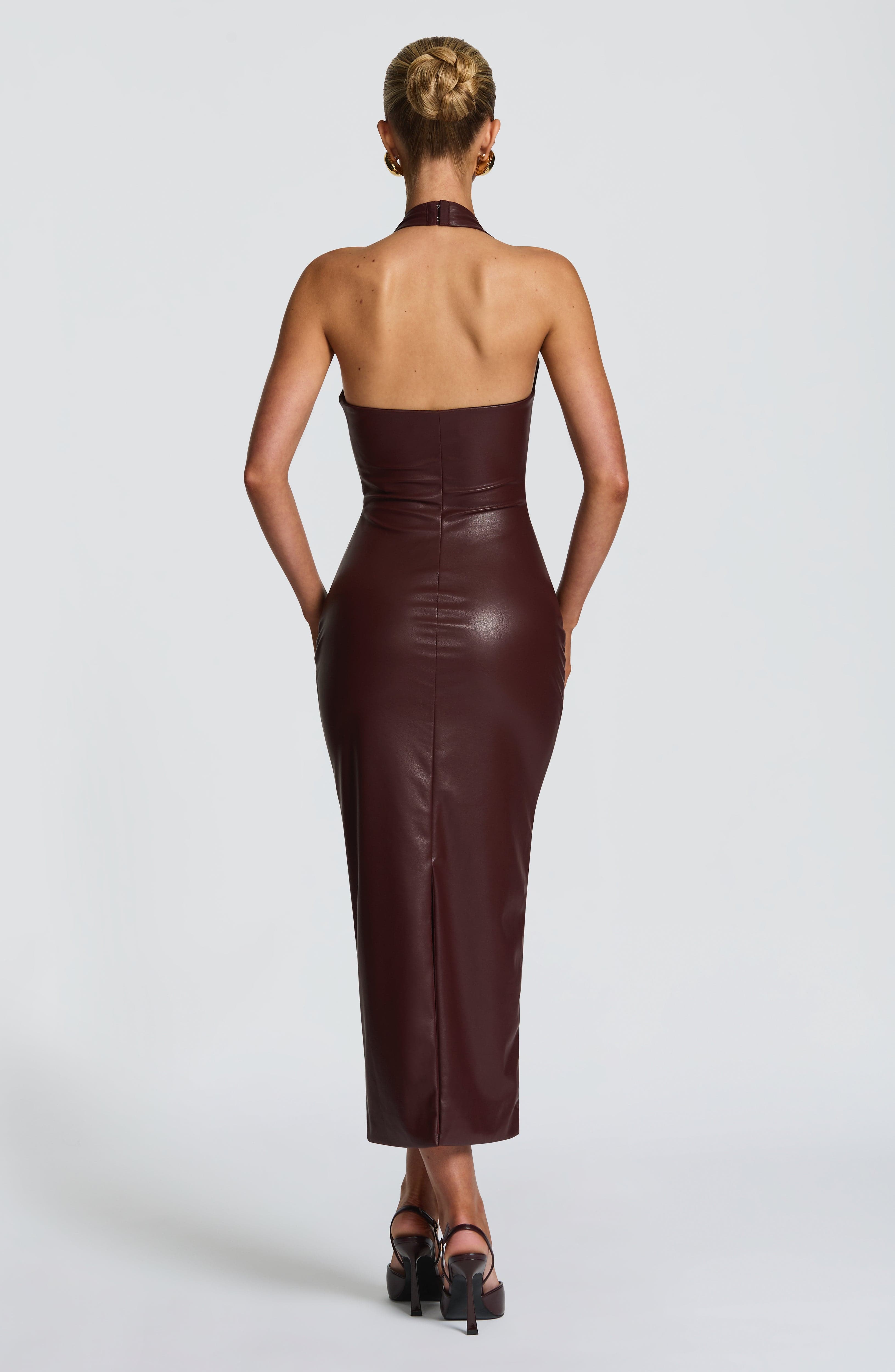 minilena Ainsley Midi Dress Burgundy