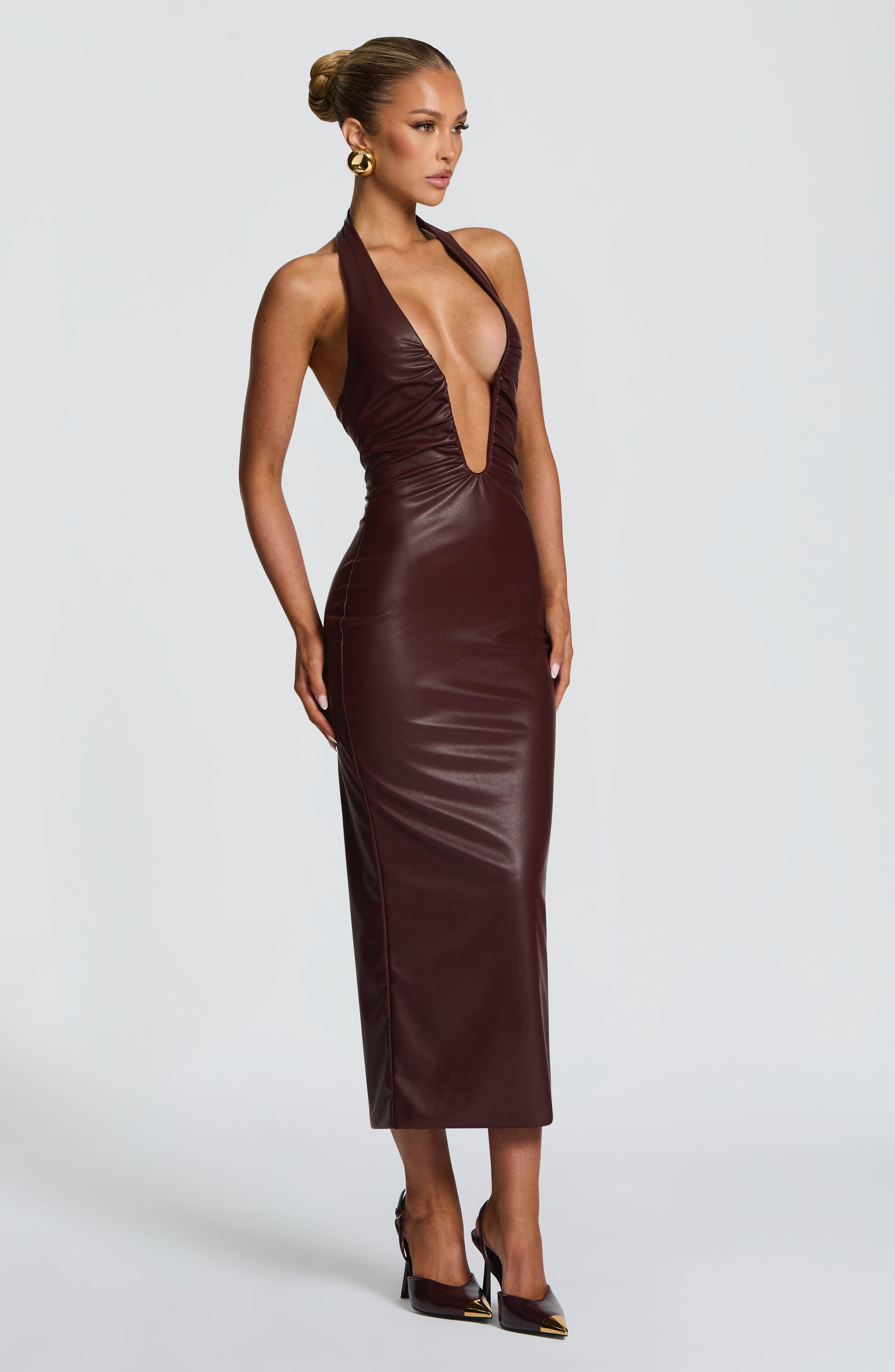 minilena Ainsley Midi Dress Burgundy