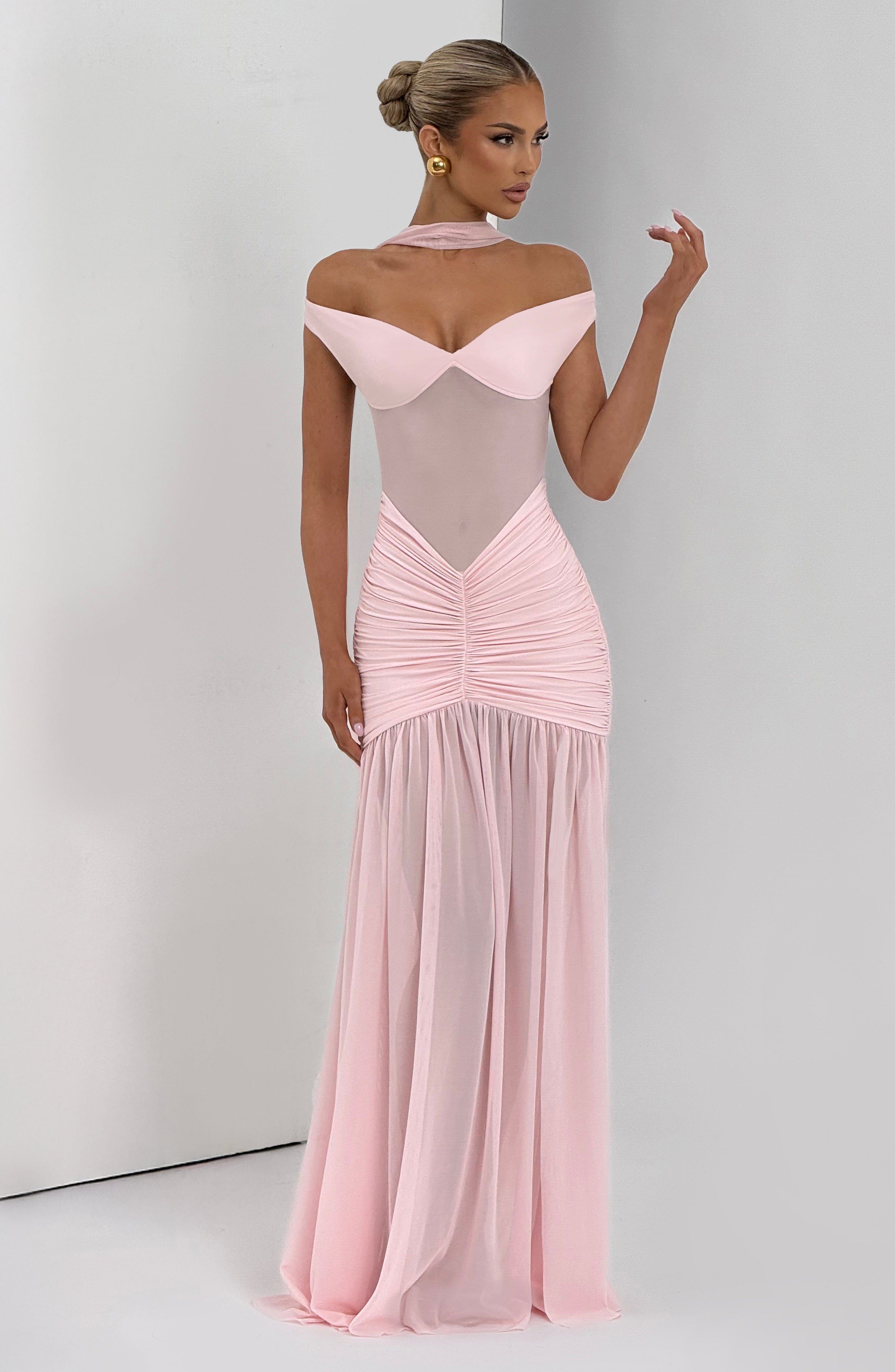 minilena Alaia Maxi Dress Blush