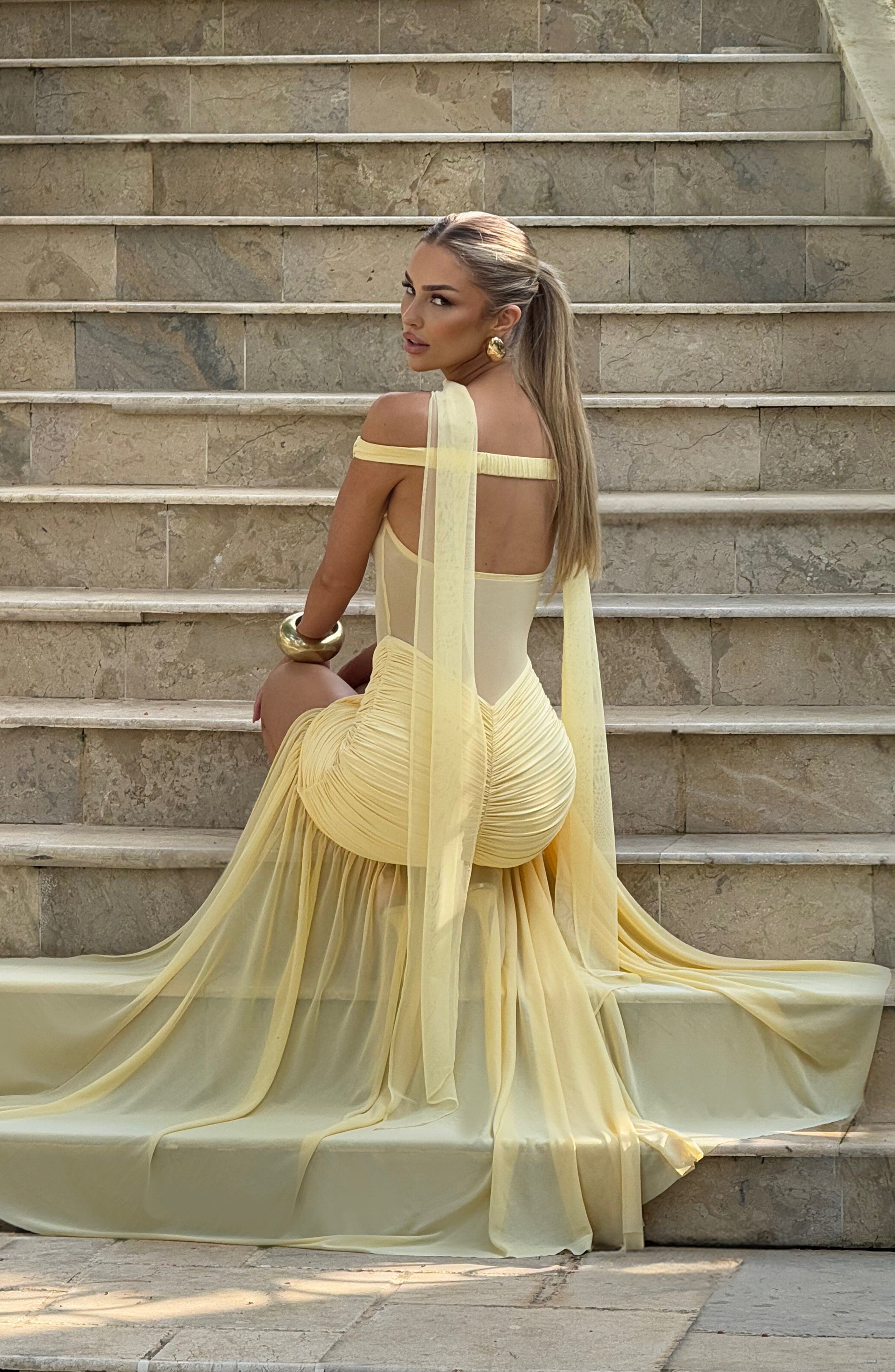 minilena Alaia Maxi Dress Lemon