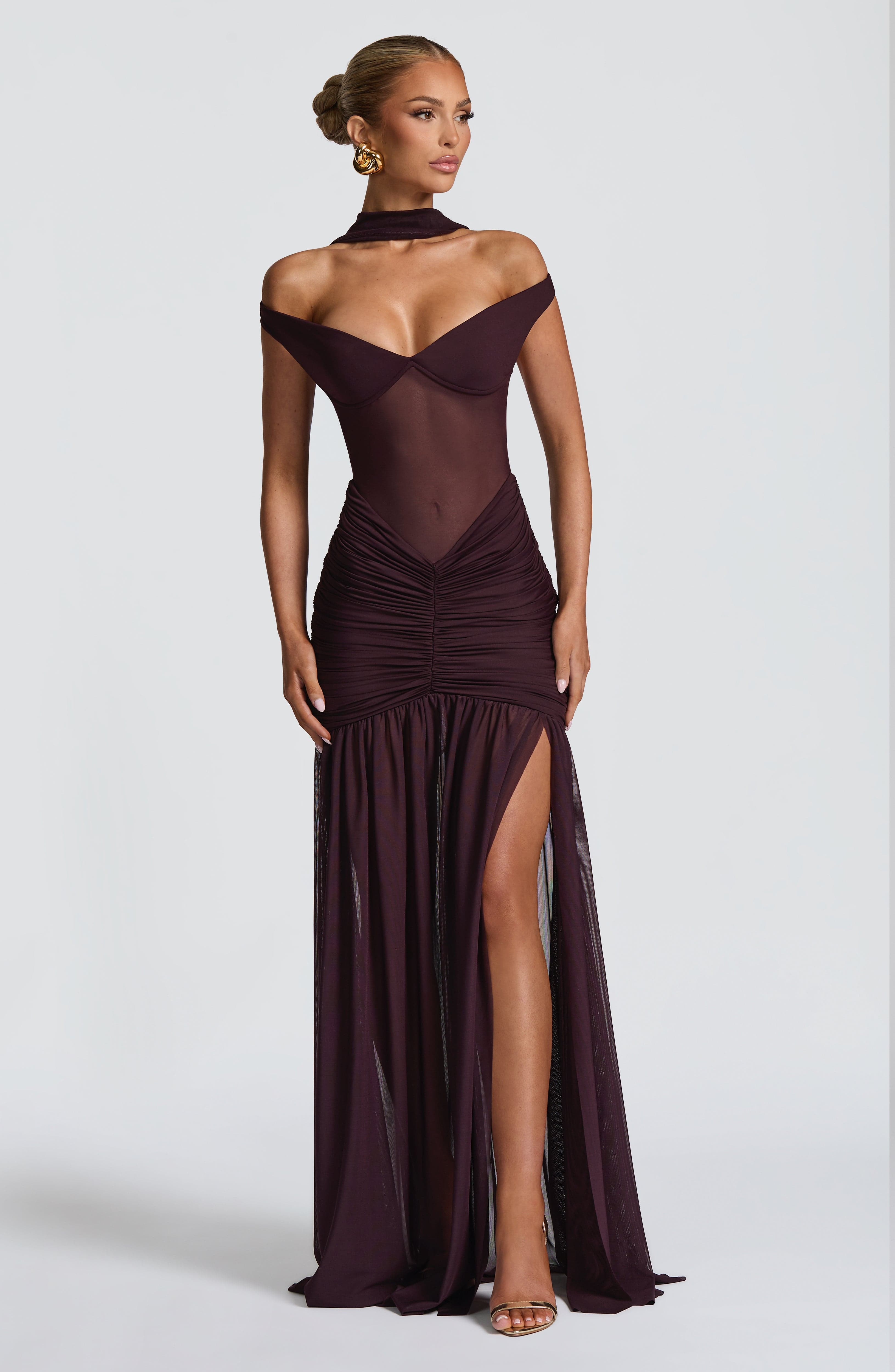 minilena Alaia Maxi Dress Plum