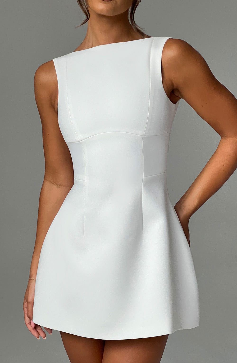 minilena Alana Mini Dress Ivory