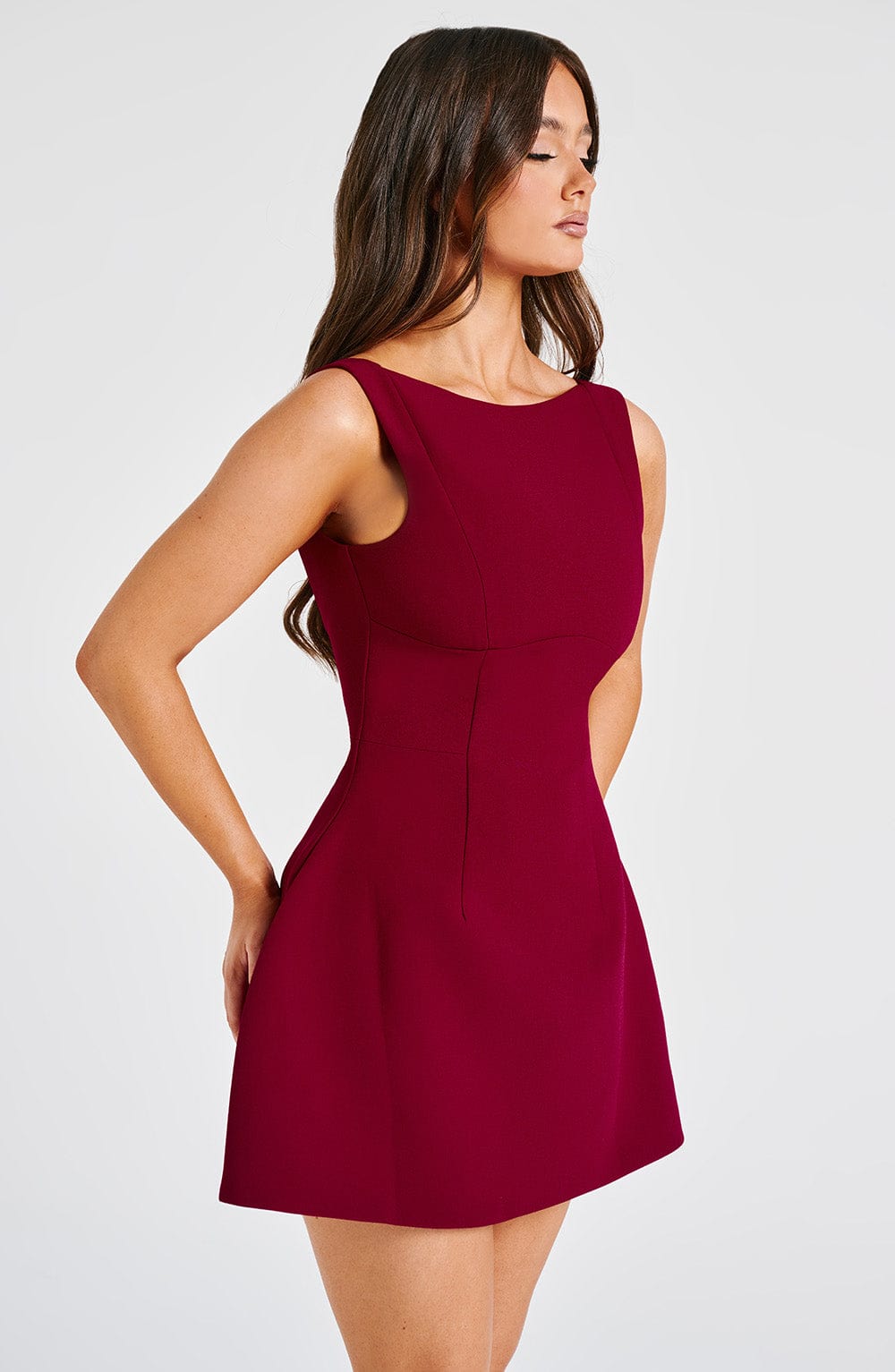 minilena Alana Mini Dress Wine