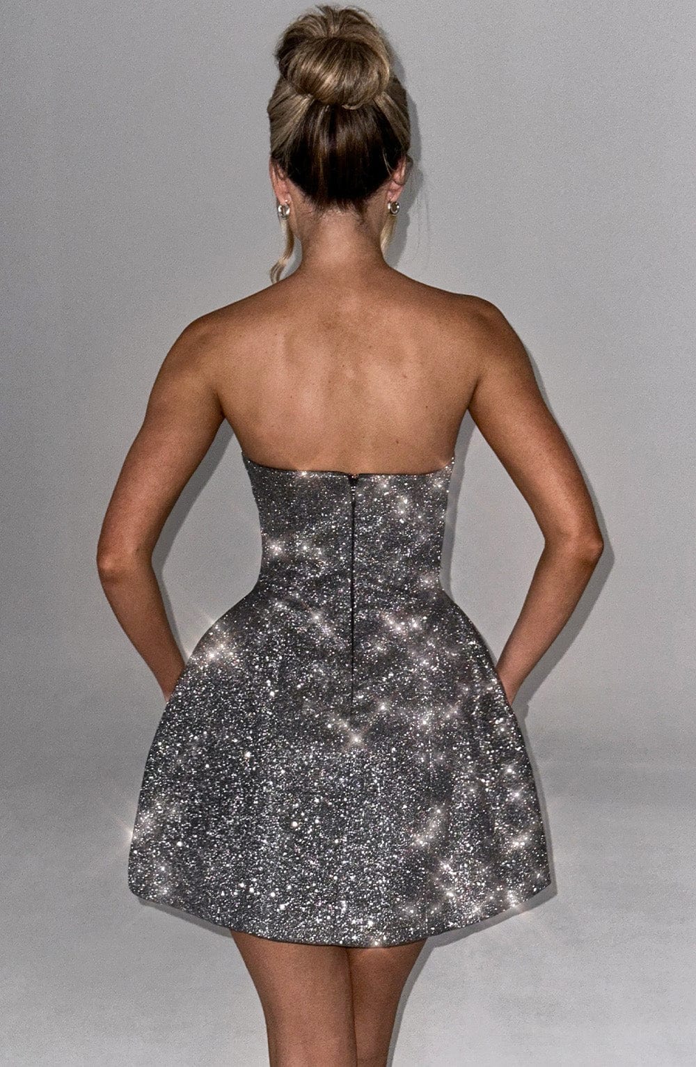 minilena Alice Mini Dress Grey Sparkle