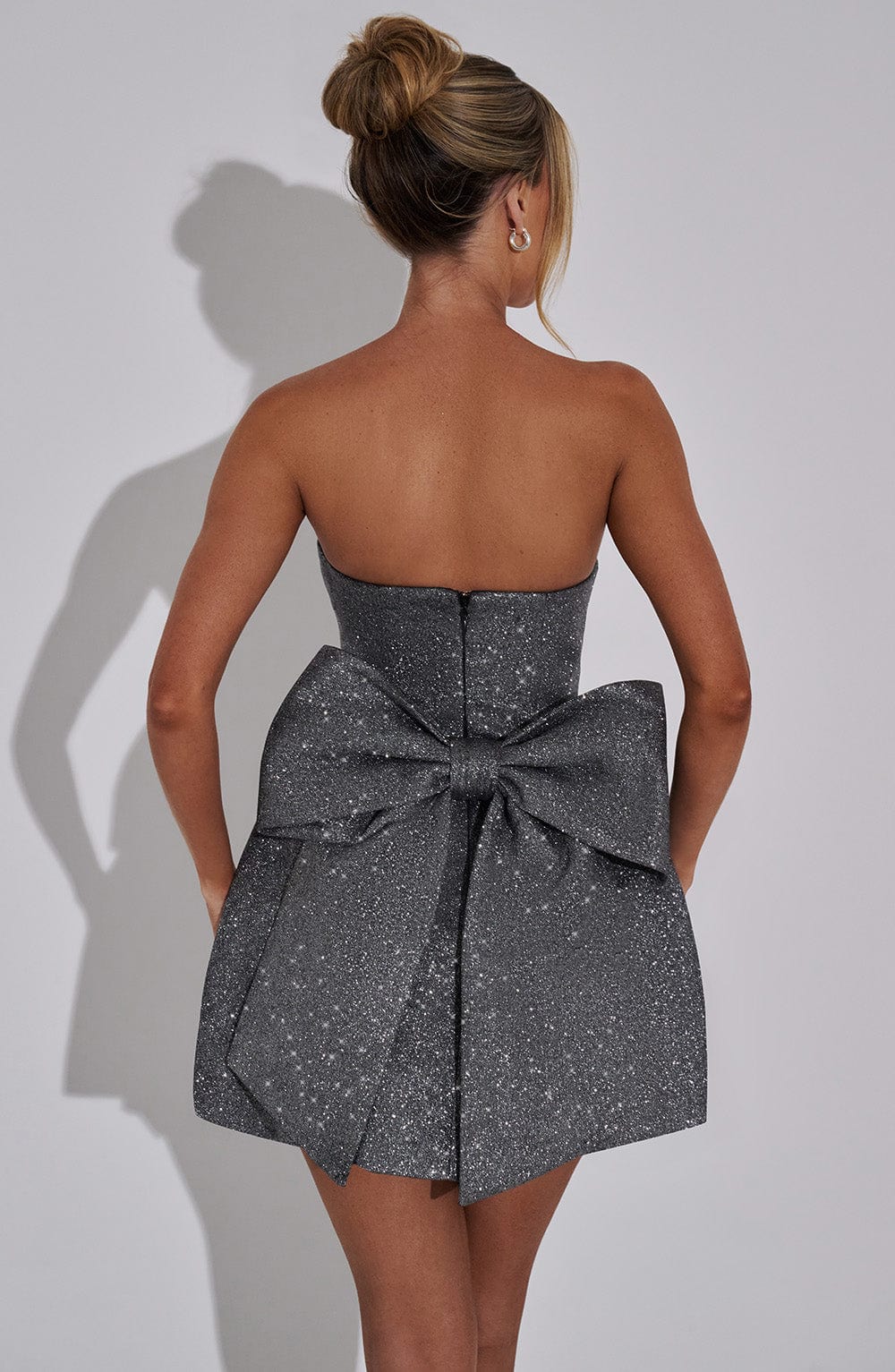 minilena Alice Mini Dress Grey Sparkle