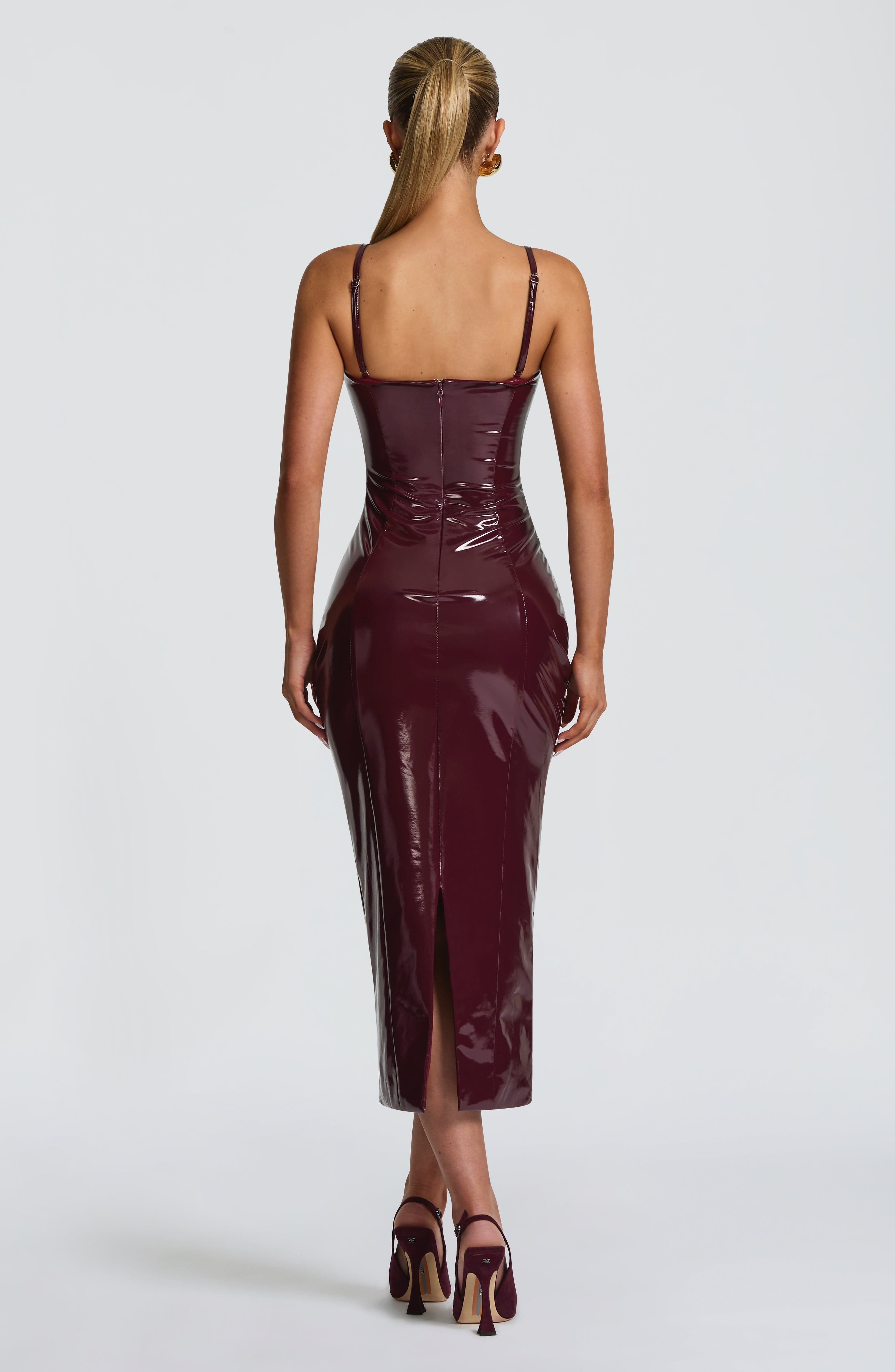 minilena Amala Midi Dress Cherry Lacquer