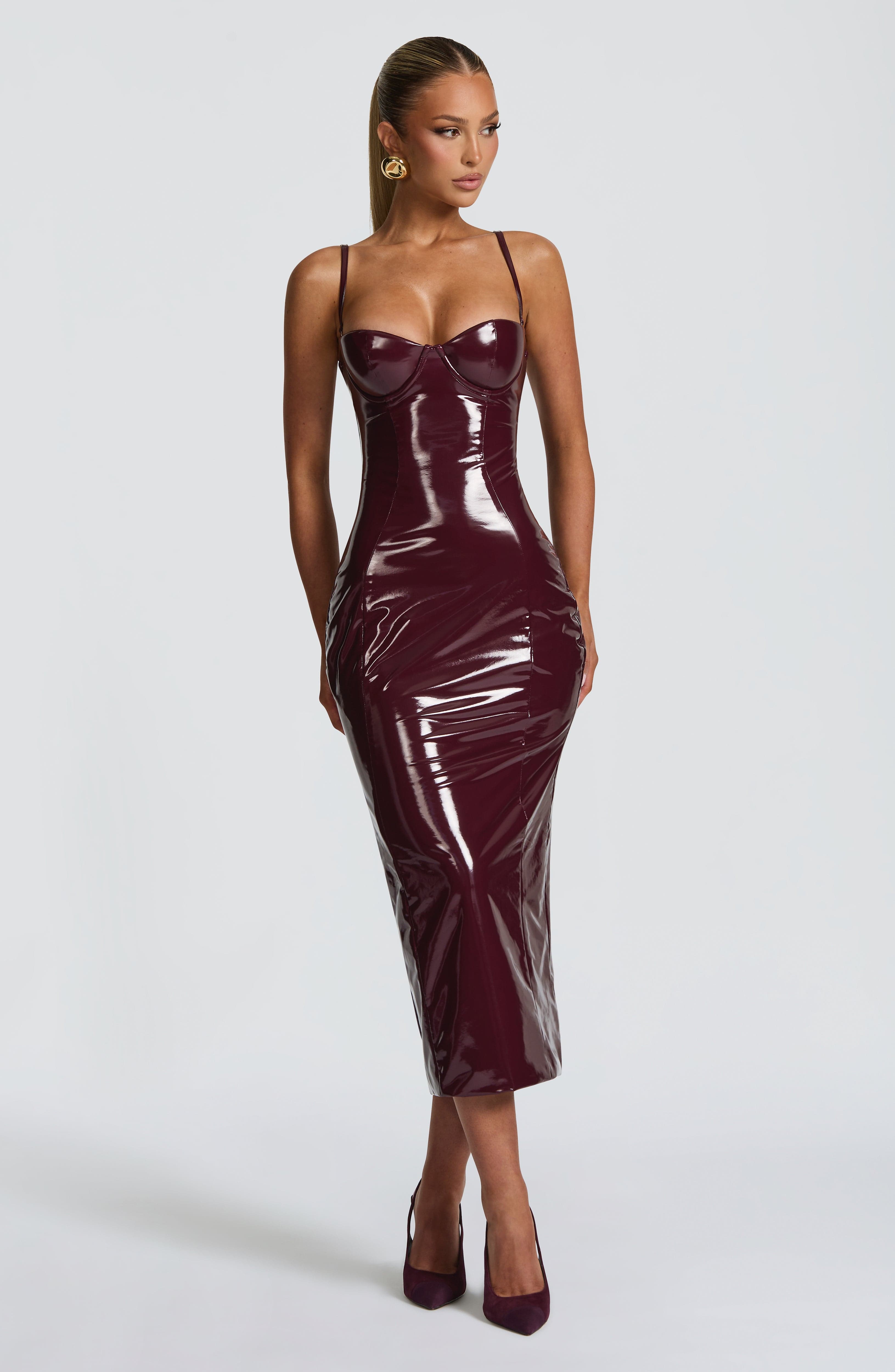 minilena Amala Midi Dress Cherry Lacquer
