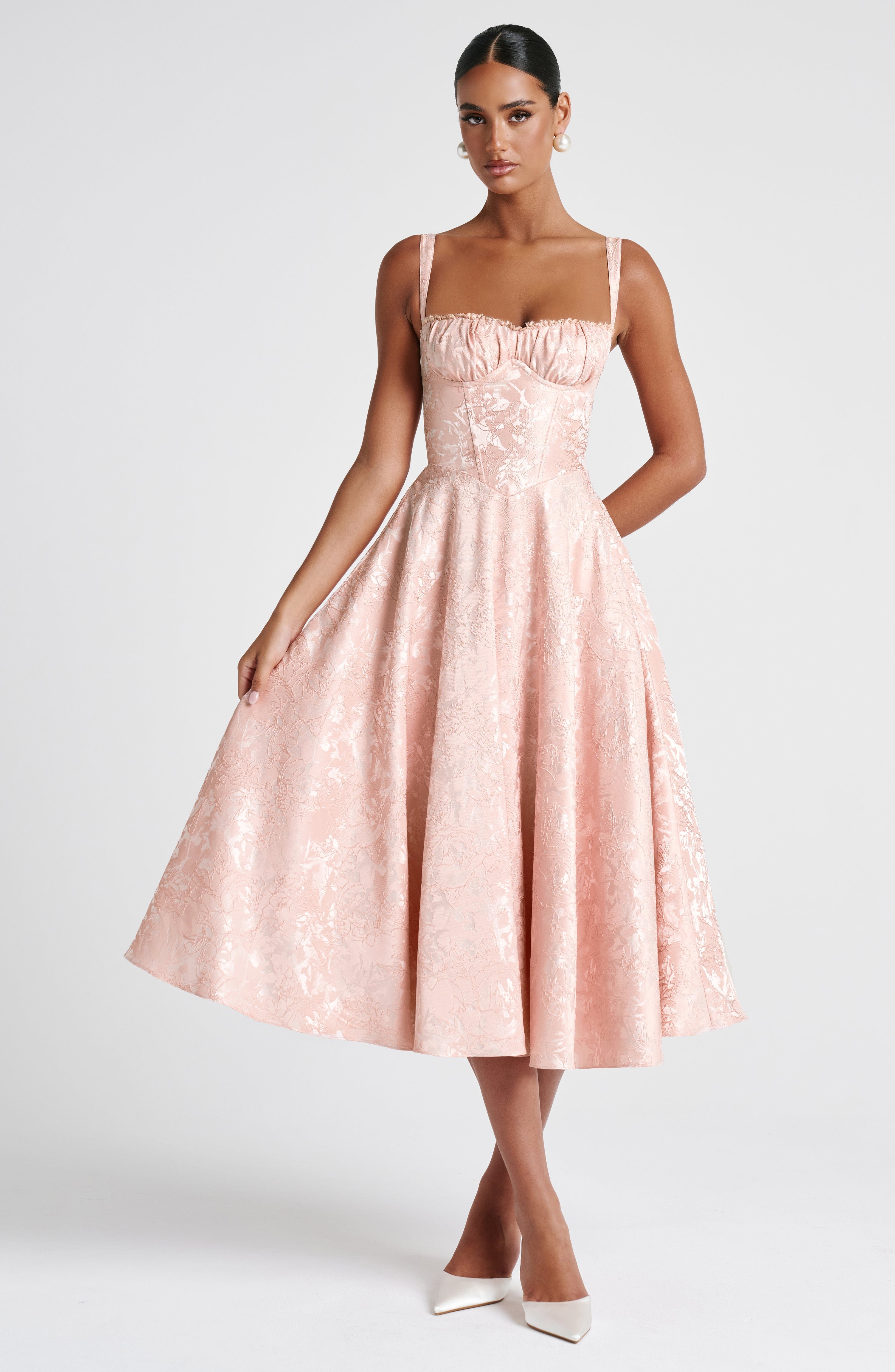 minilena Amity Midi Dress Soft Peach