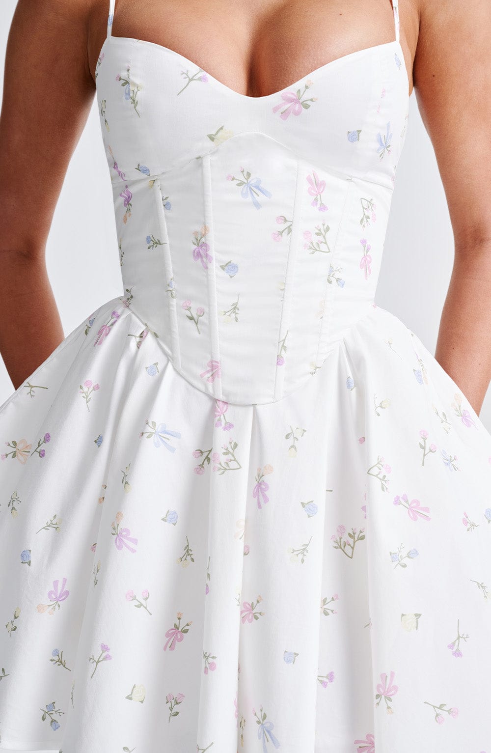 minilena Analeigh Mini Dress White Multi Floral Print