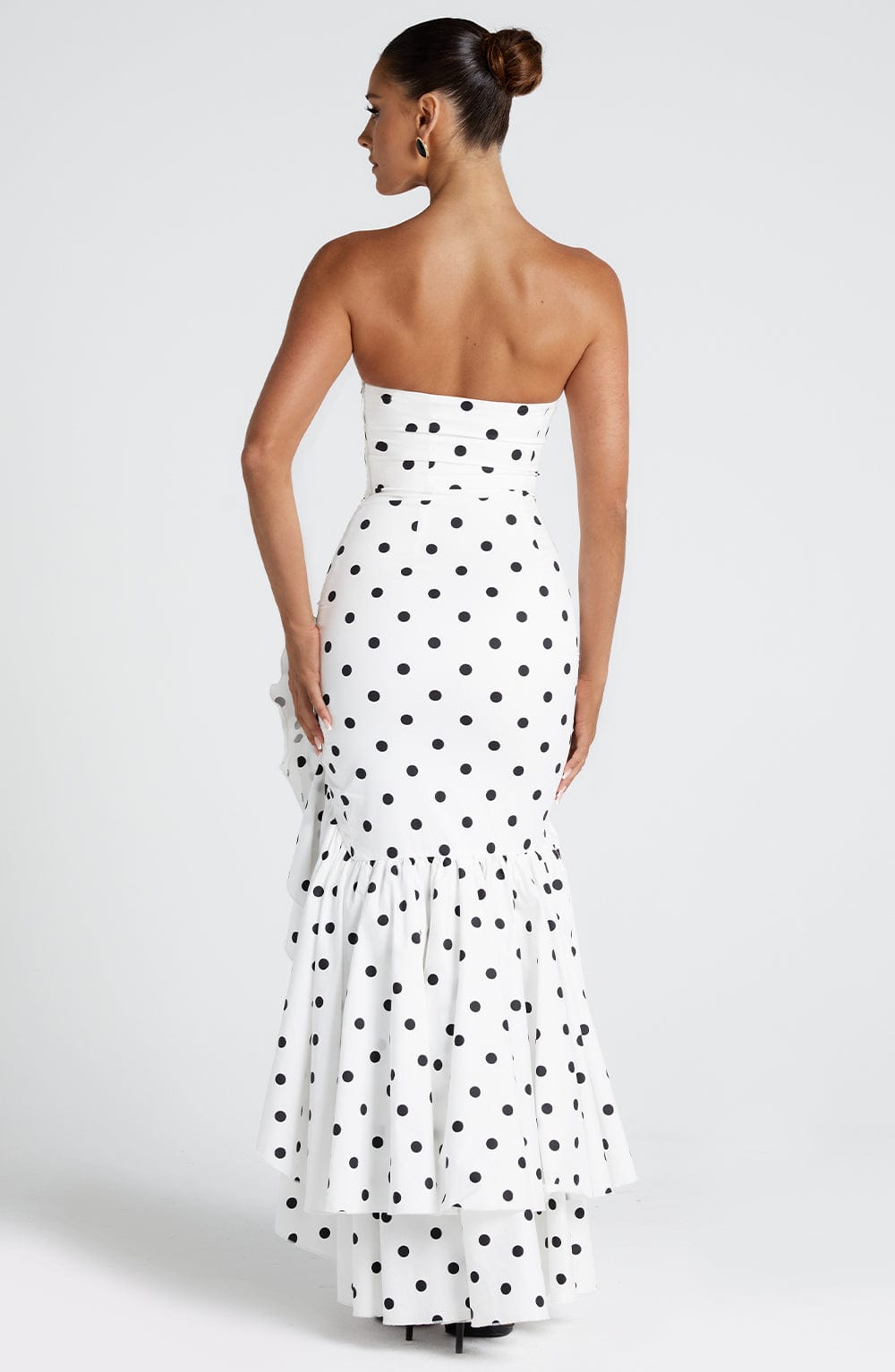 minilena Angelina Maxi Dress Black Polka Dot Print