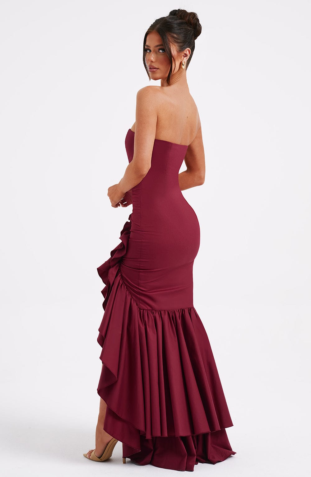 minilena Angelina Maxi Dress Burgundy