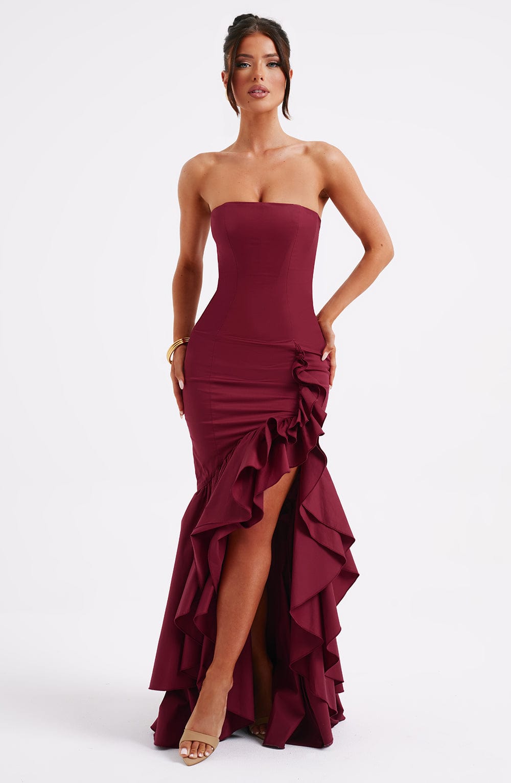 minilena Angelina Maxi Dress Burgundy