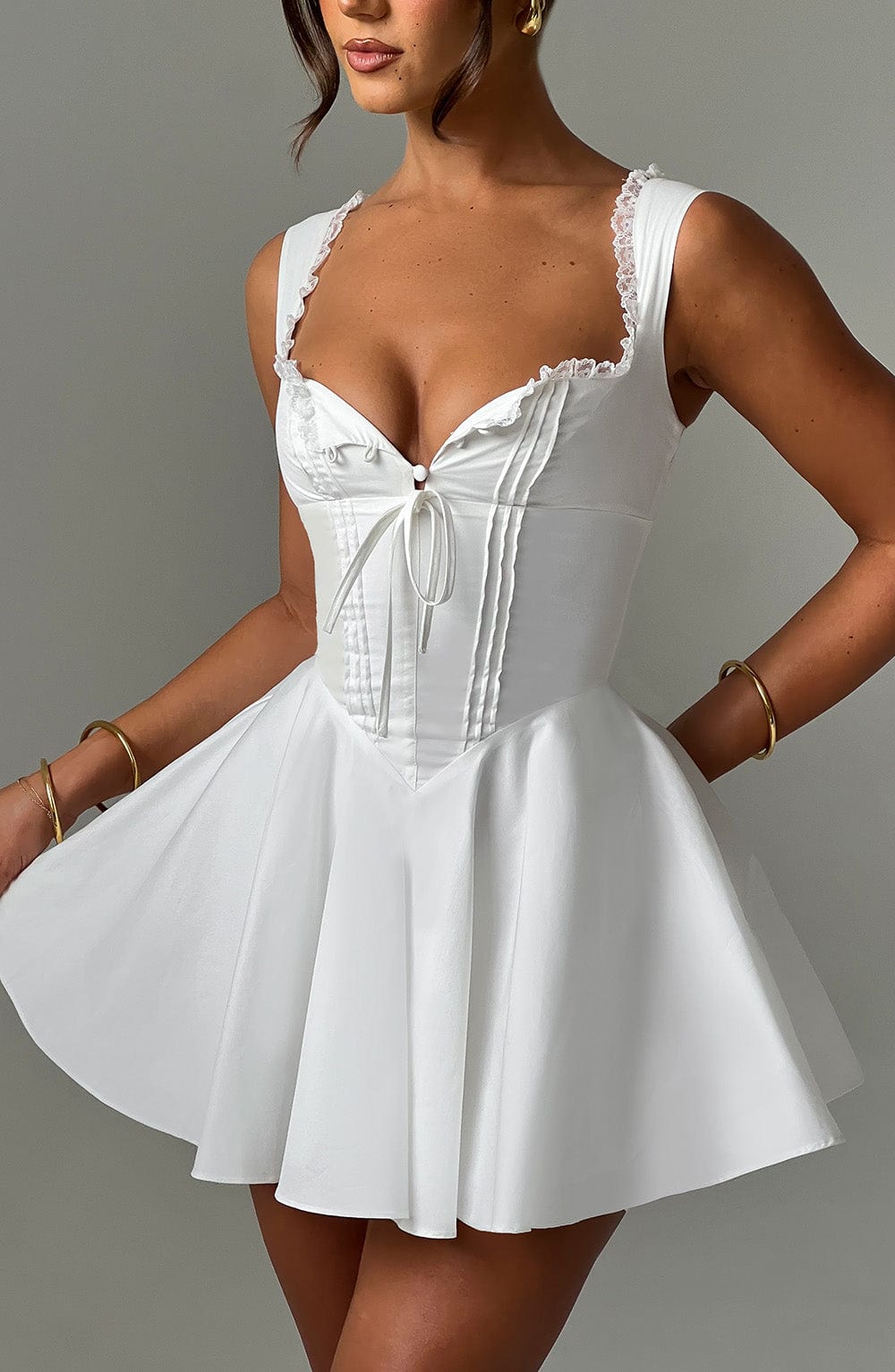 minilena Antonella Mini Dress Ivory
