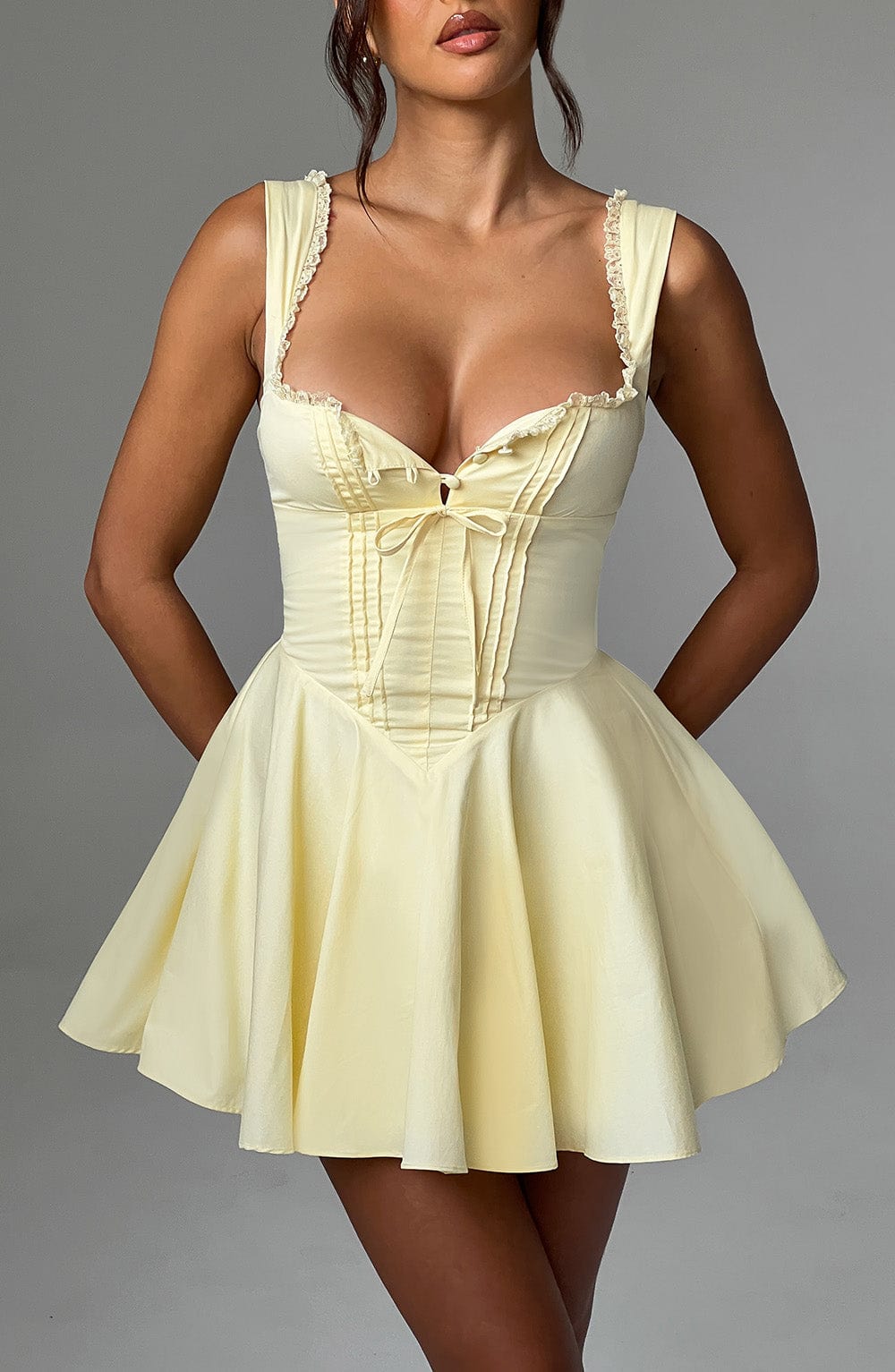 minilena Antonella Mini Dress Lemon