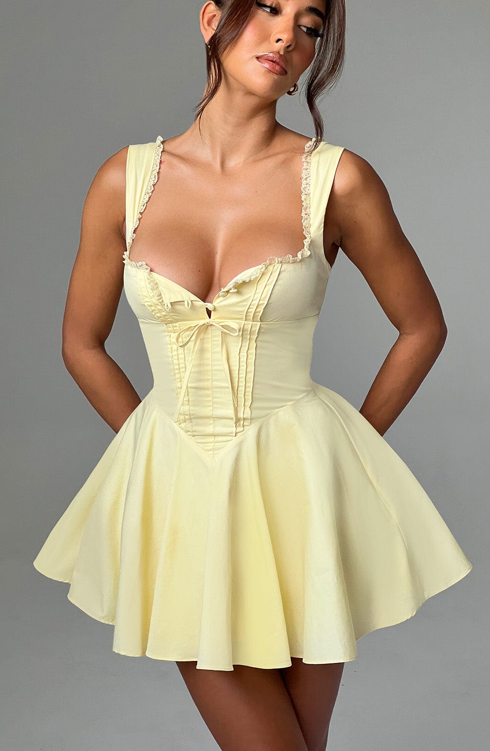 minilena Antonella Mini Dress Lemon