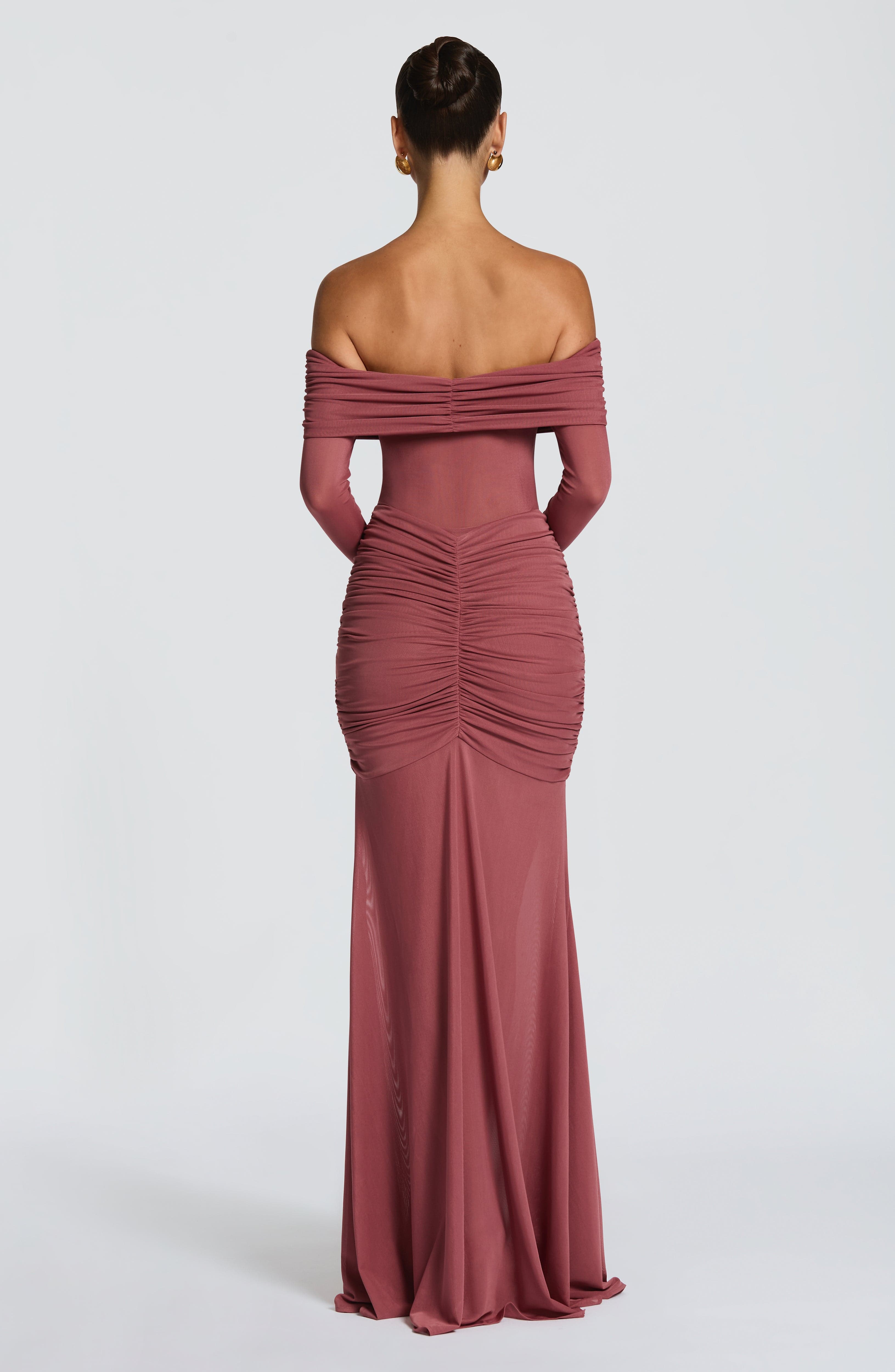 minilena Arlena Maxi Dress Rose Brown