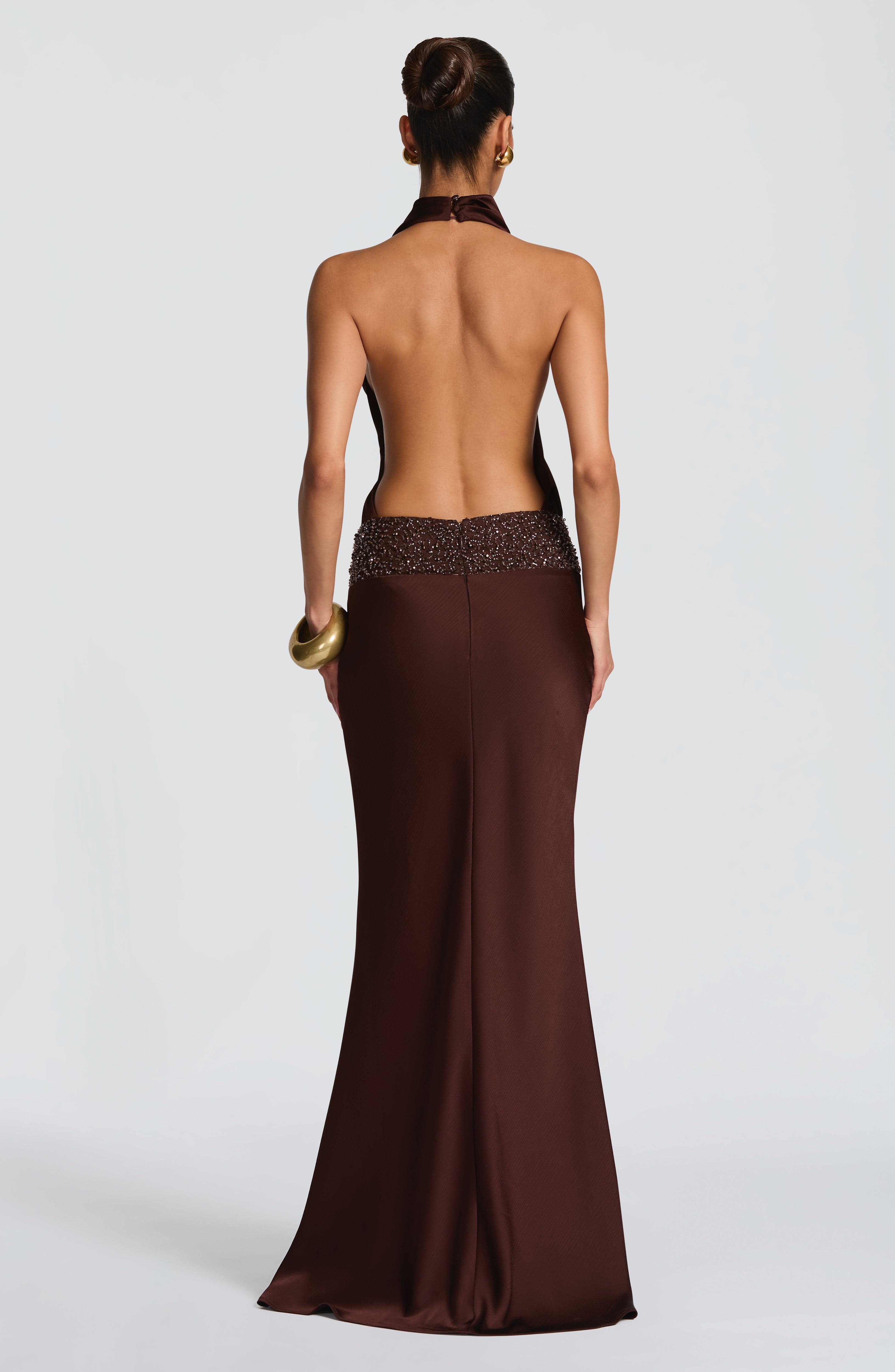 minilena Armelle Maxi Dress Plum Brown