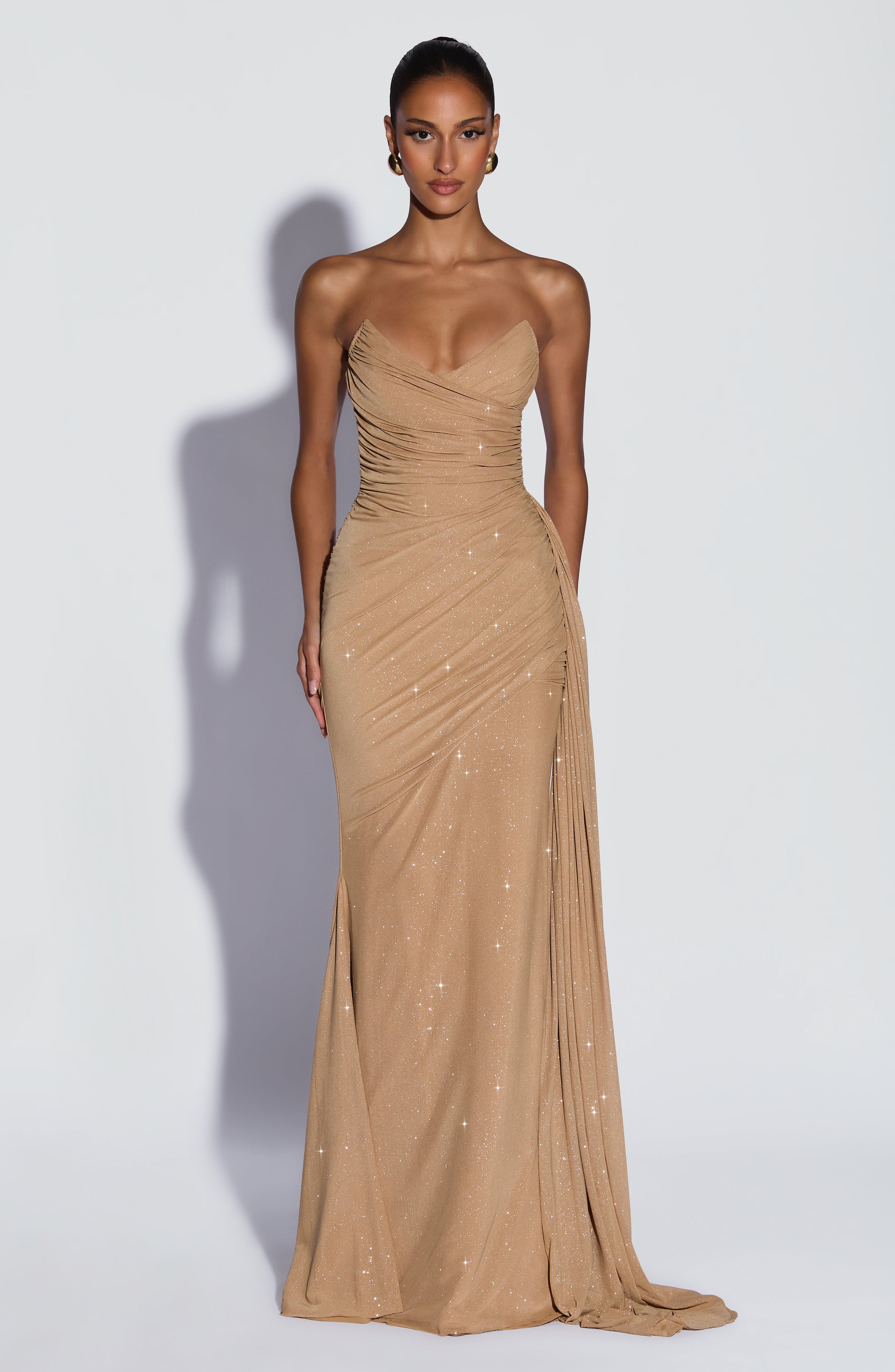 minilena Ashika Maxi Dress Gold Sparkle