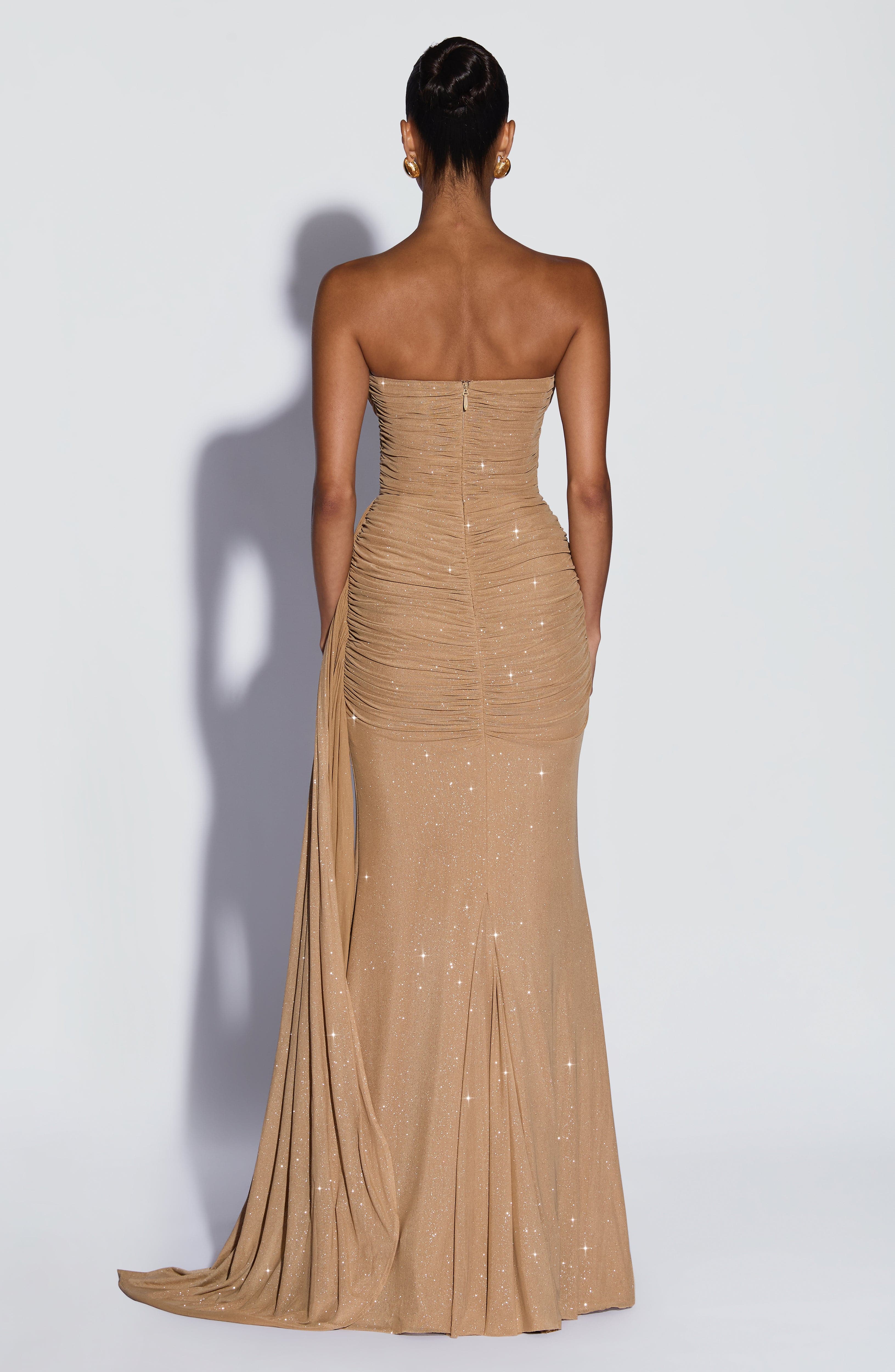 minilena Ashika Maxi Dress Gold Sparkle