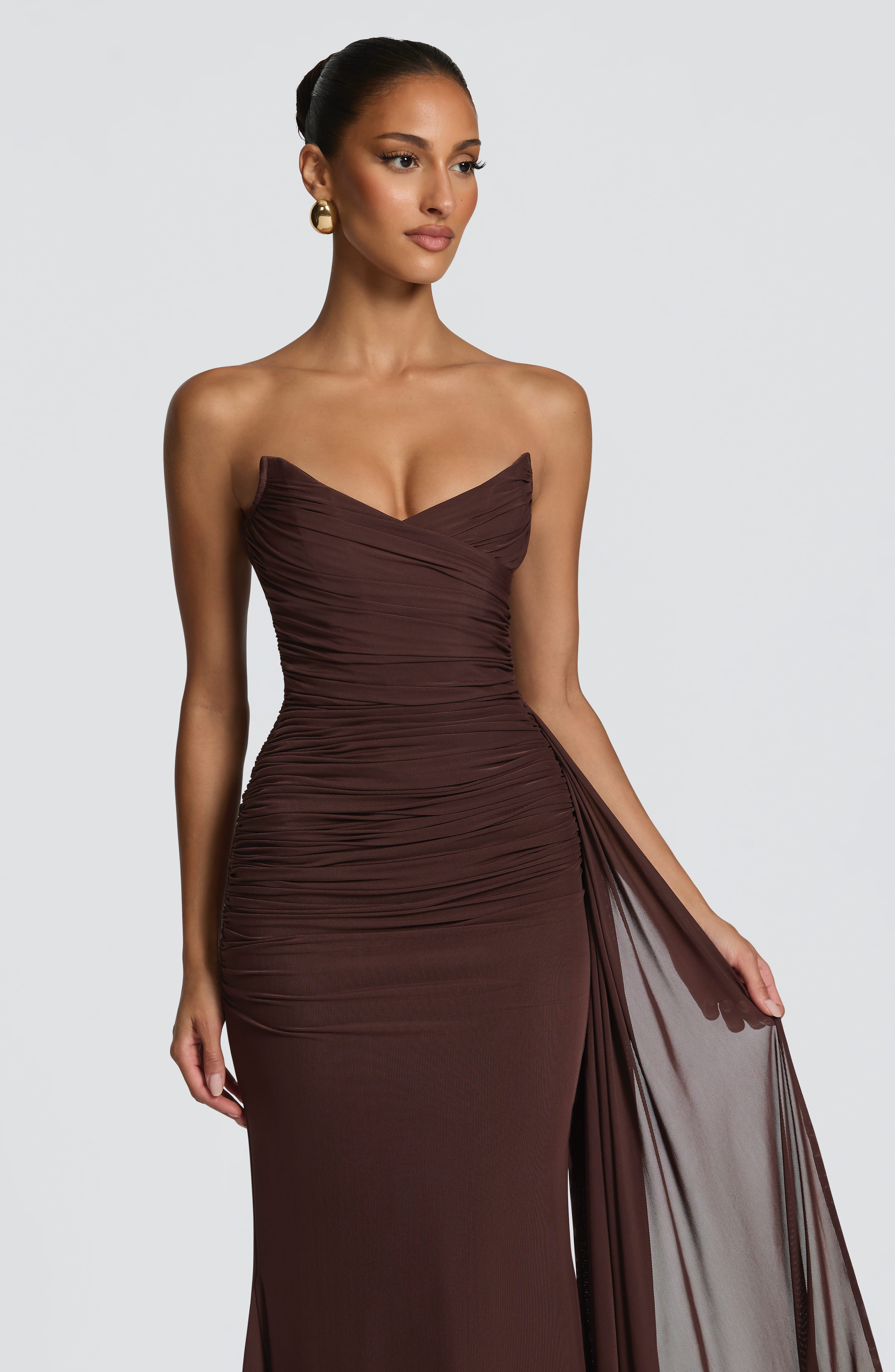 minilena Ashika Maxi Dress Plum Brown