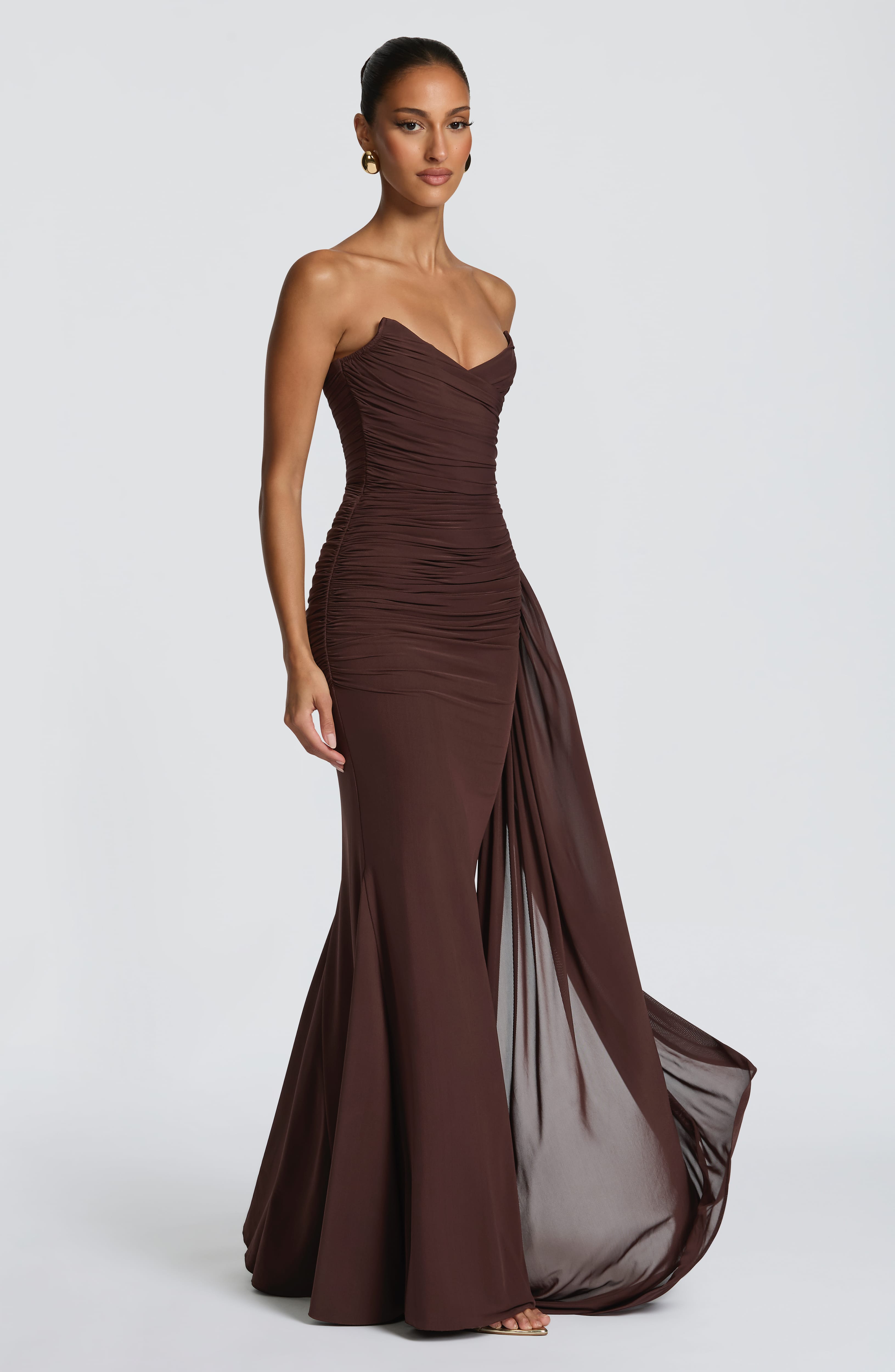 minilena Ashika Maxi Dress Plum Brown