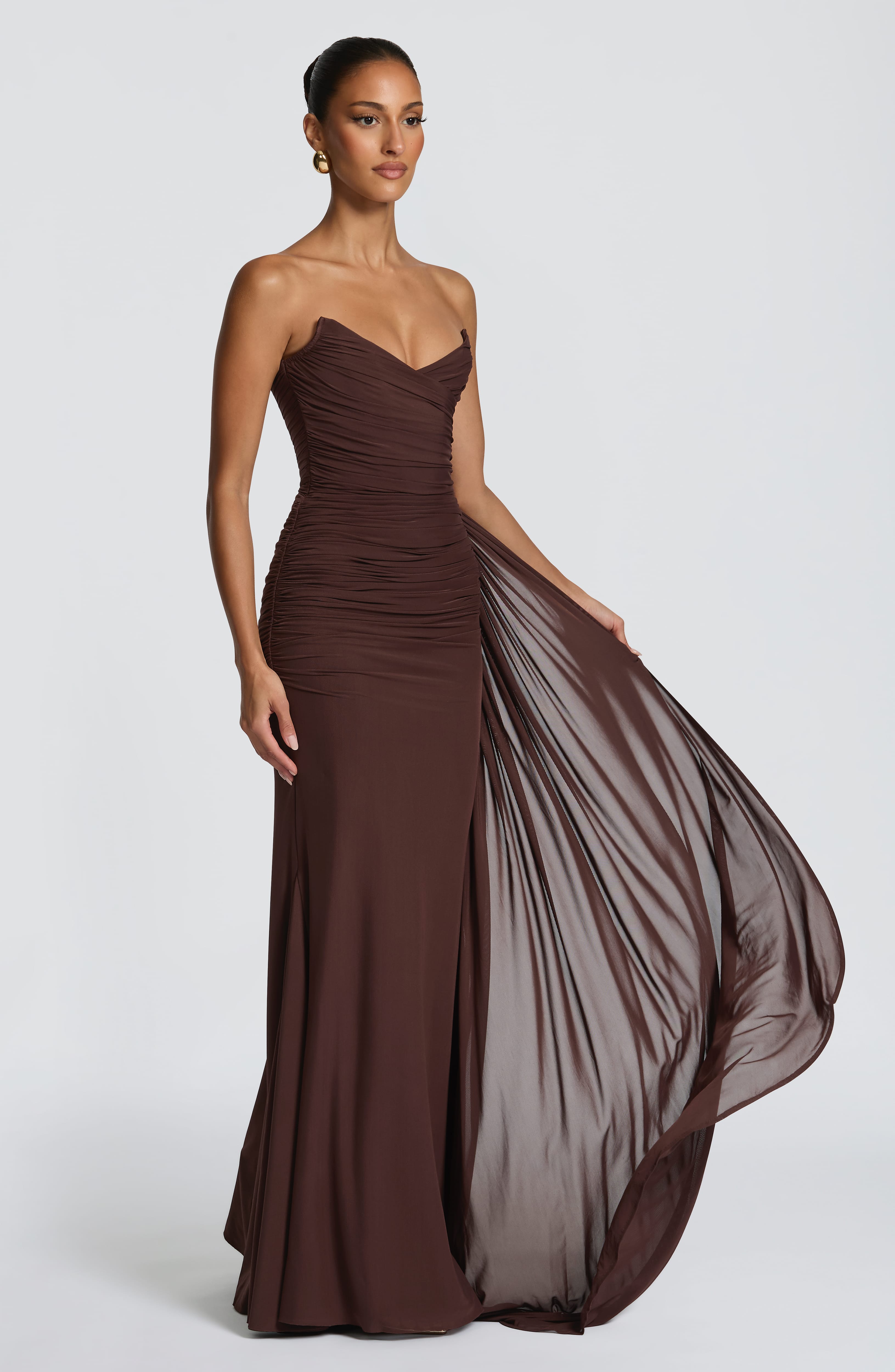 minilena Ashika Maxi Dress Plum Brown