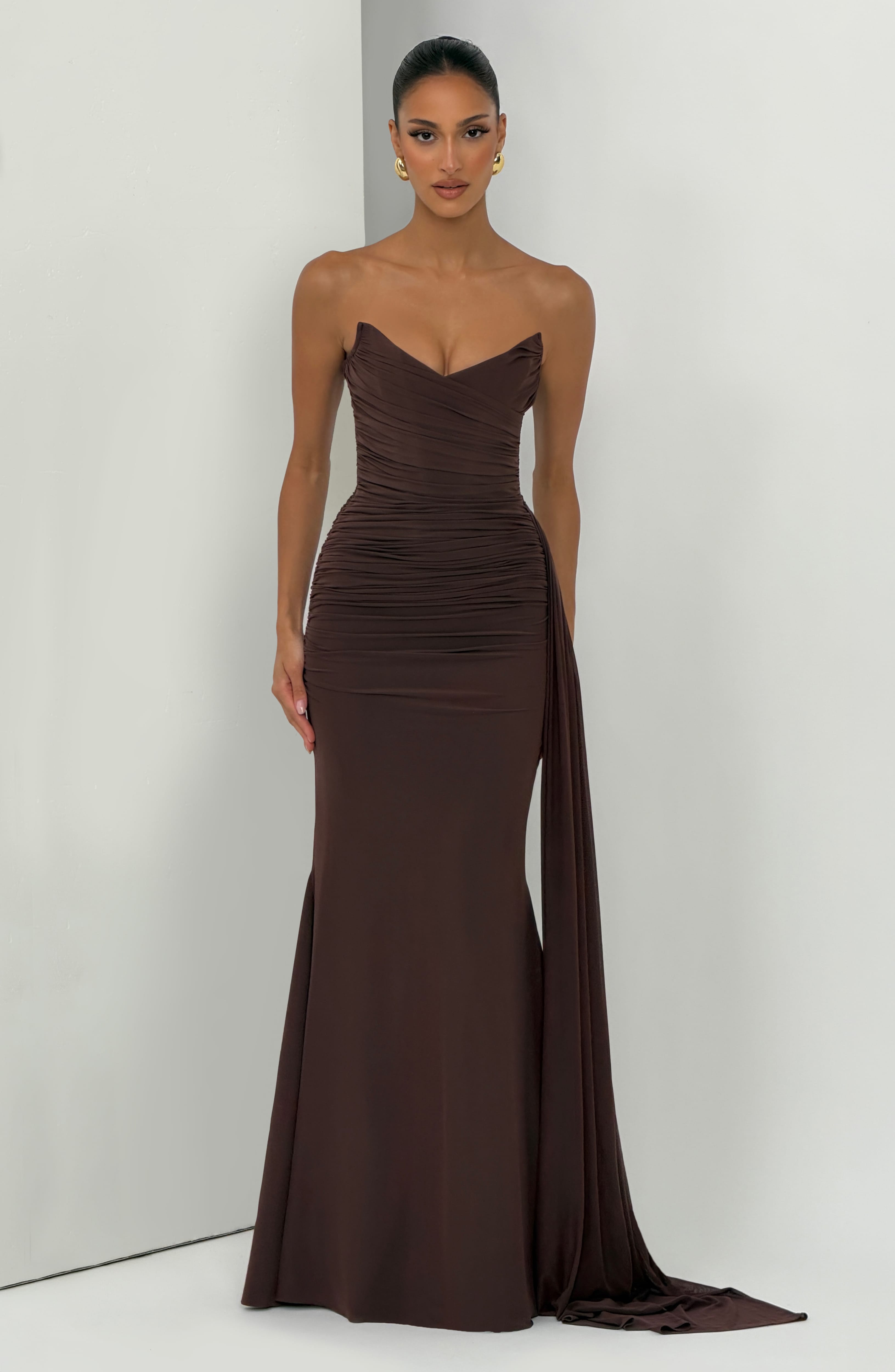 minilena Ashika Maxi Dress Plum Brown