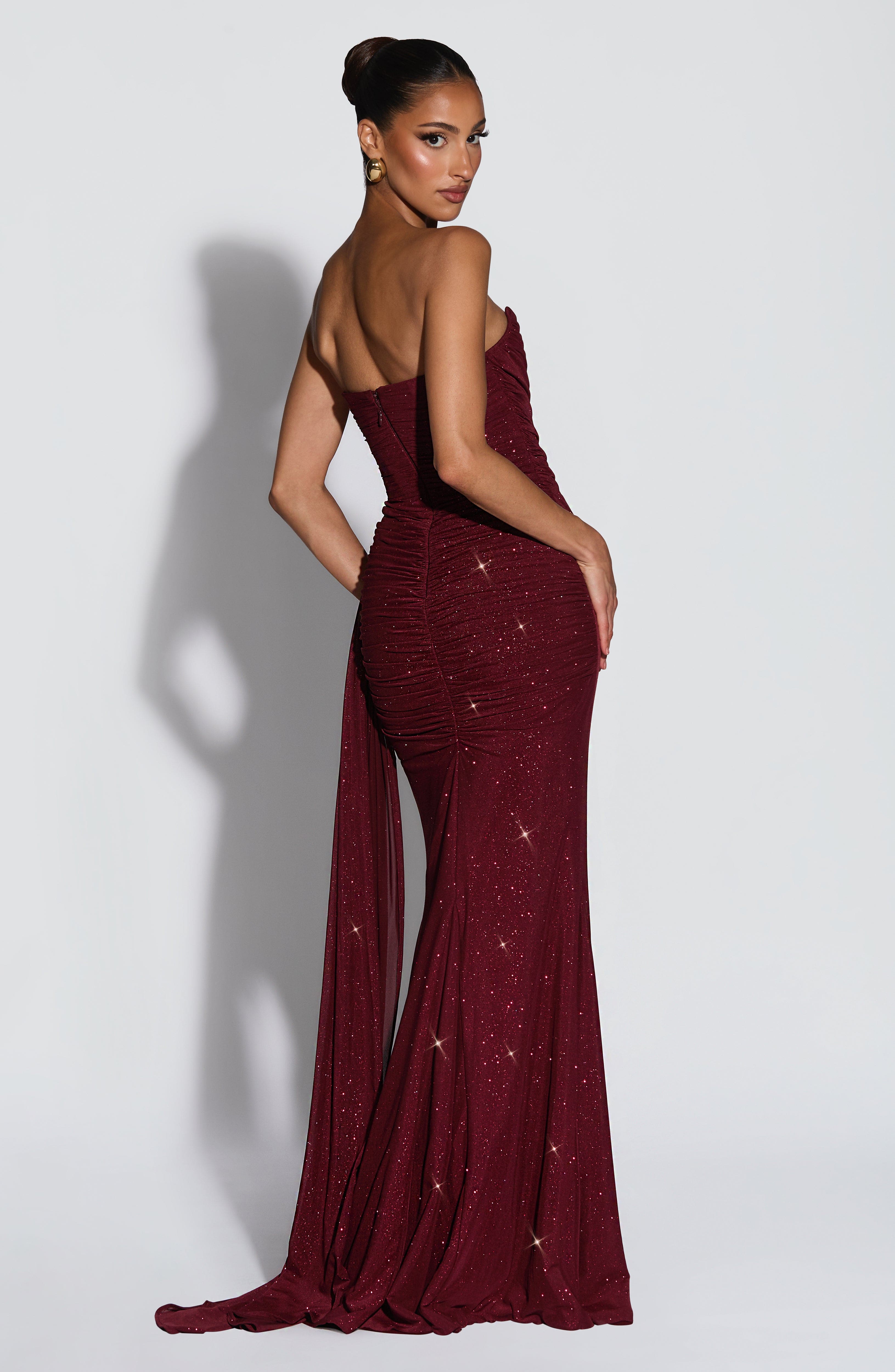 minilena Ashika Maxi Dress Wine Sparkle