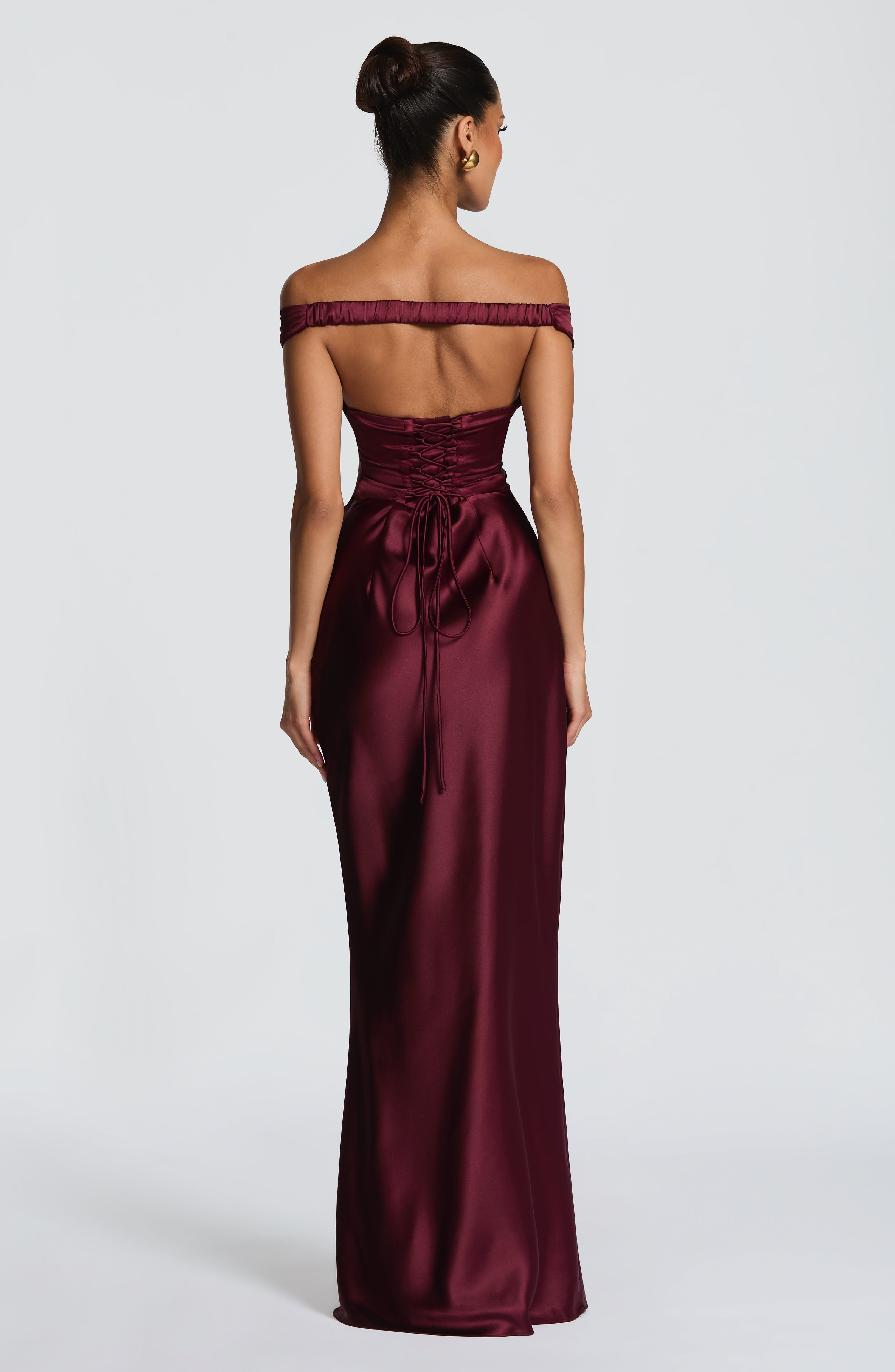 minilena Aurelia Maxi Dress Cherry Lacquer