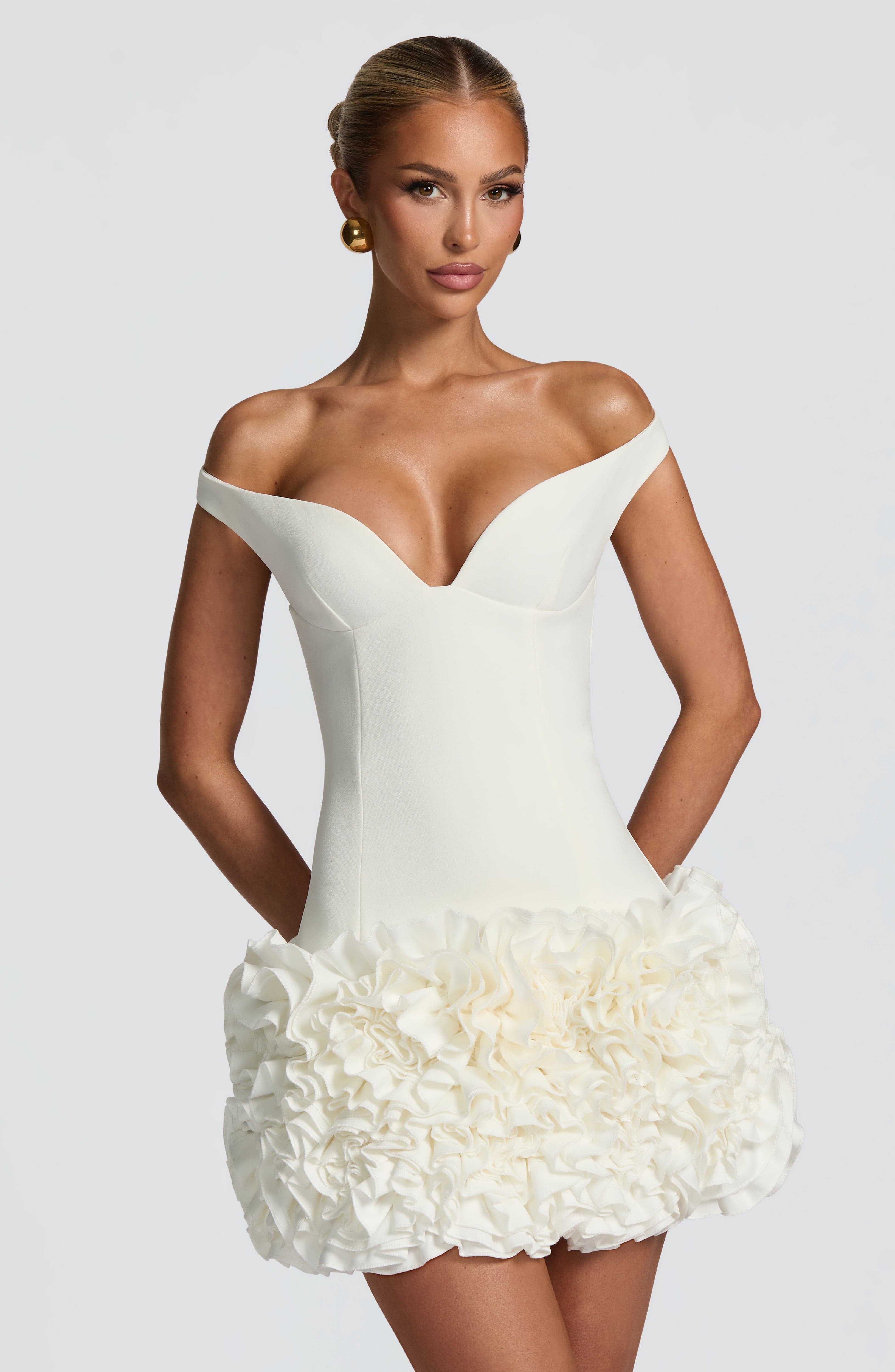 minilena Aveta Mini Dress Ivory
