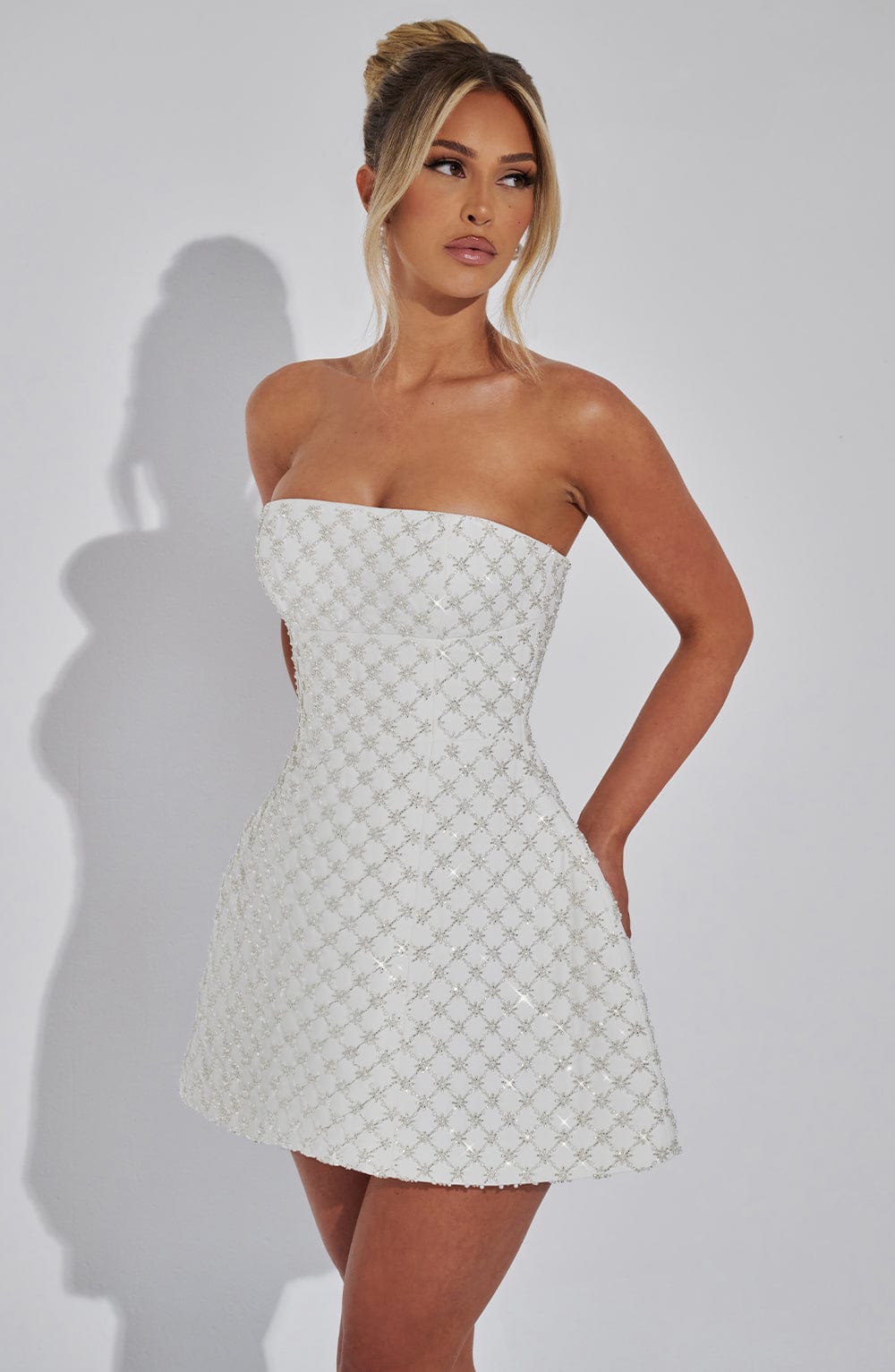 minilena Beatrice Mini Dress Ivory