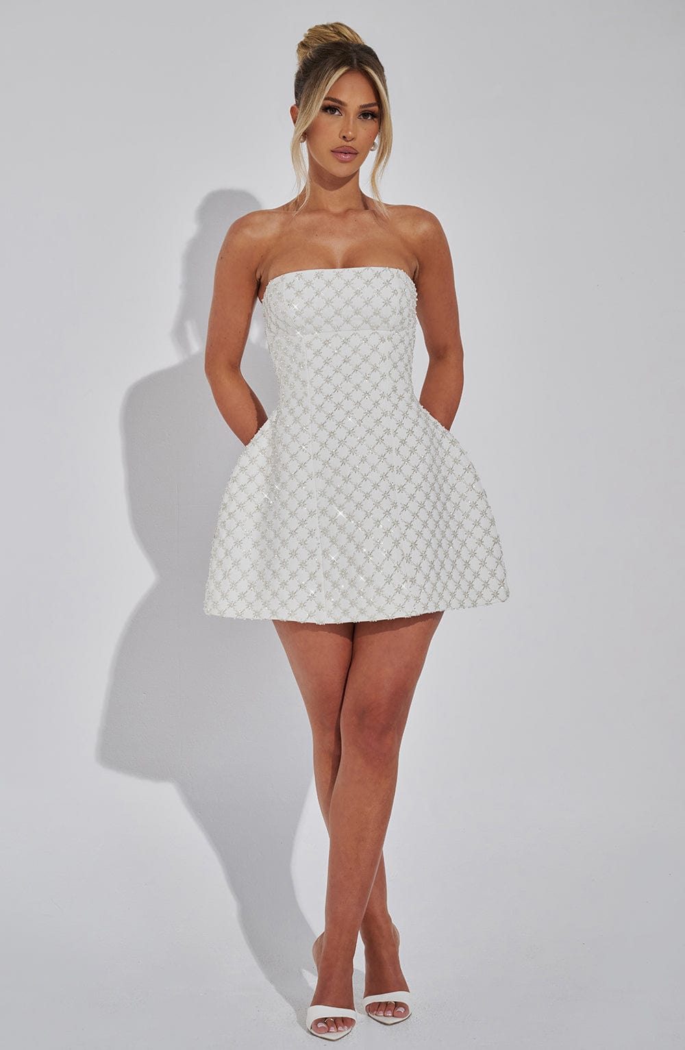 minilena Beatrice Mini Dress Ivory