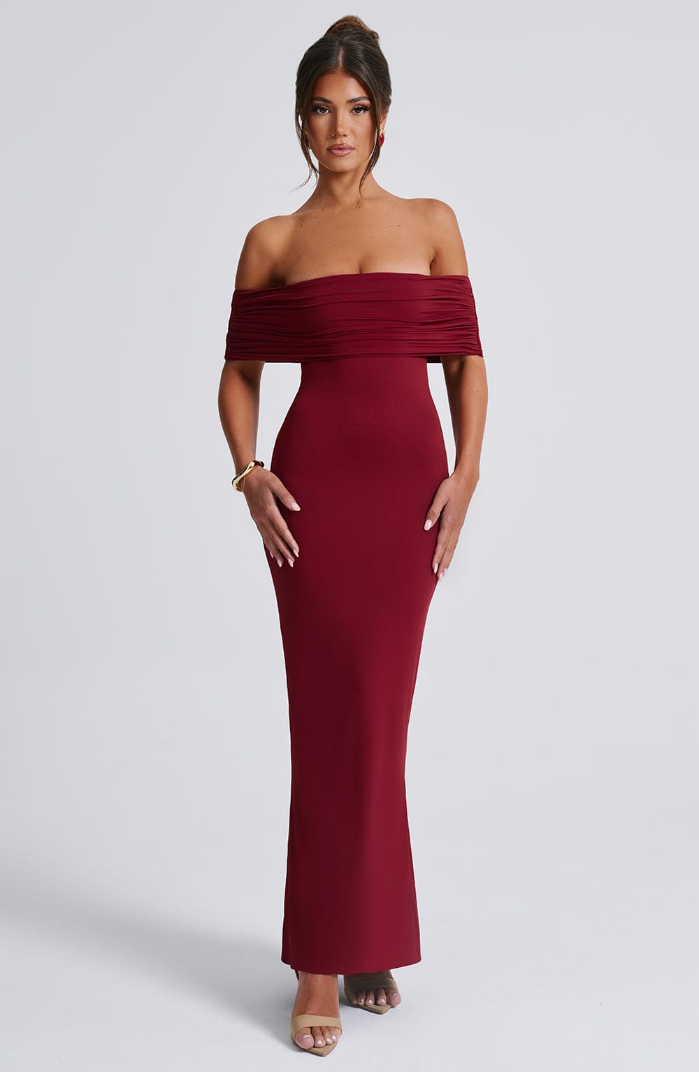 minilena Belinda Maxi Dress Burgundy