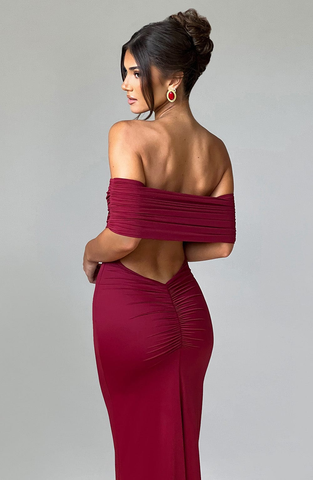 minilena Belinda Maxi Dress Burgundy