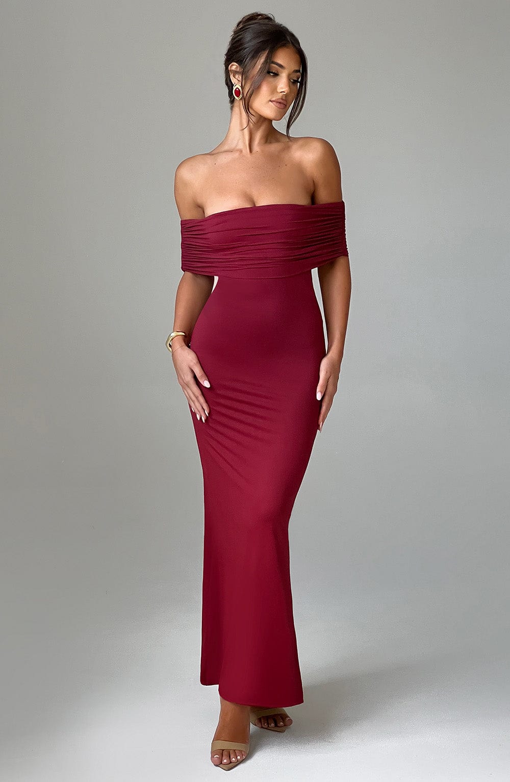 minilena Belinda Maxi Dress Burgundy
