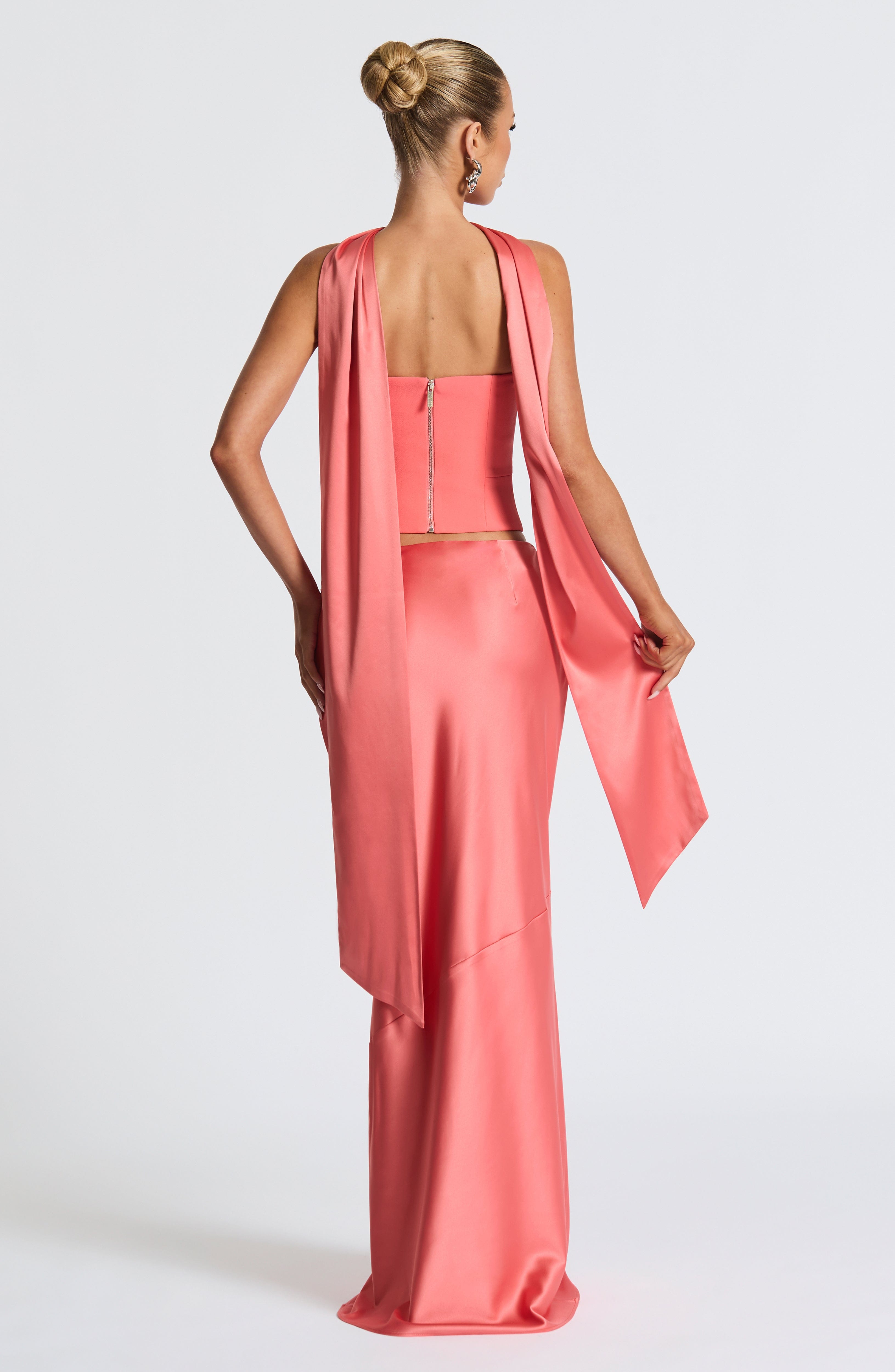 minilena Bernadette Maxi Skirt Coral Pink